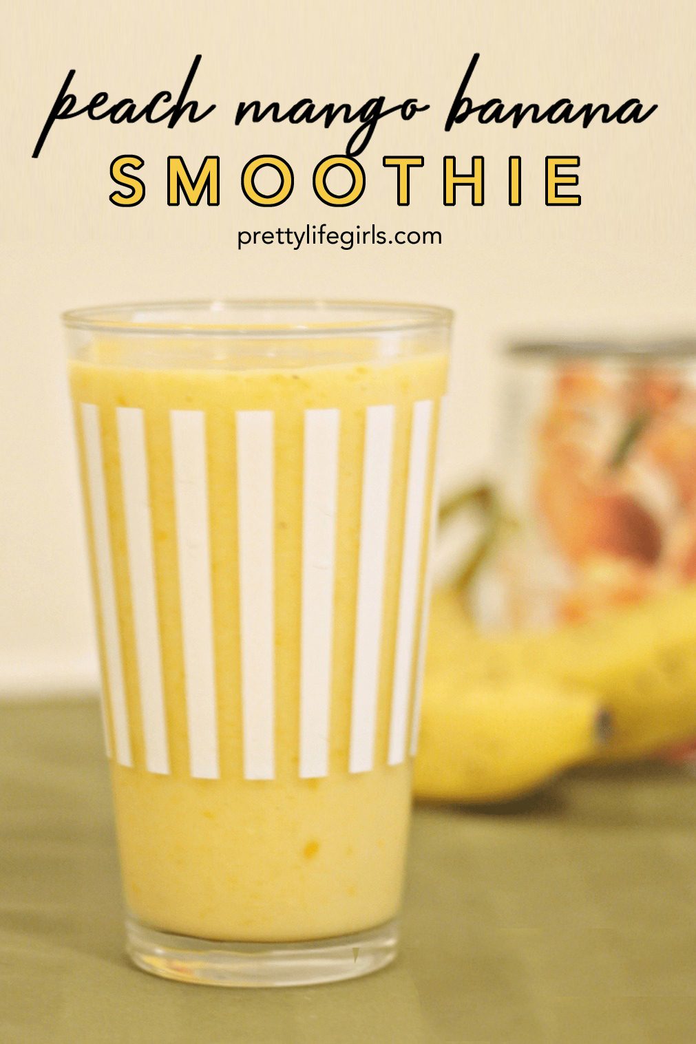 Peach Mango Banana Smoothie Recipe featured by top US food blog, The Pretty Life Girls