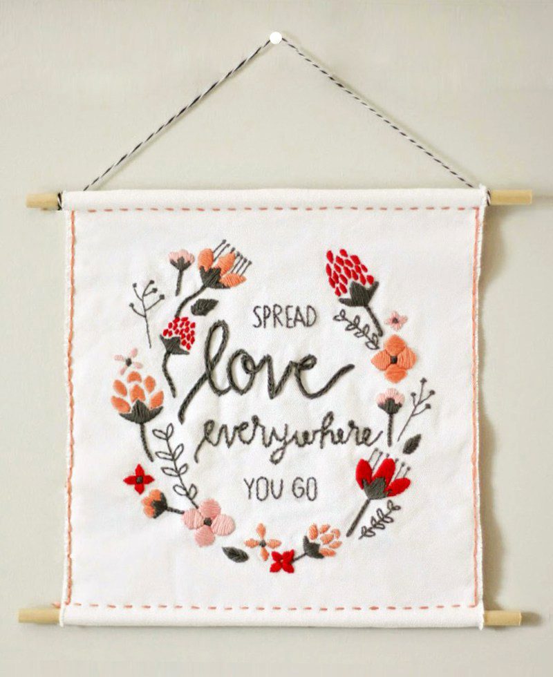 DIY Valentine's Day Wall Hanging + Free Template! + featured by Top US Craft Blog + The Pretty Life Girls: + image of Valentine's Day Wall Hanging