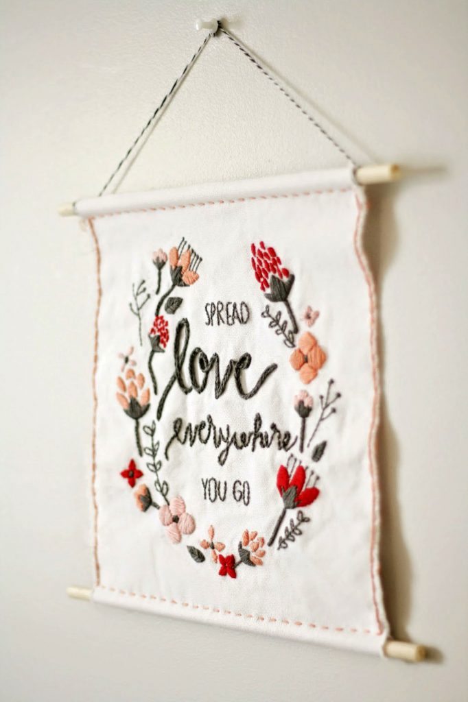 DIY Valentine's Day Wall Hanging + Free Template! + featured by Top US Craft Blog + The Pretty Life Girls: + image of hanging Valentine's Day Wall Hanging