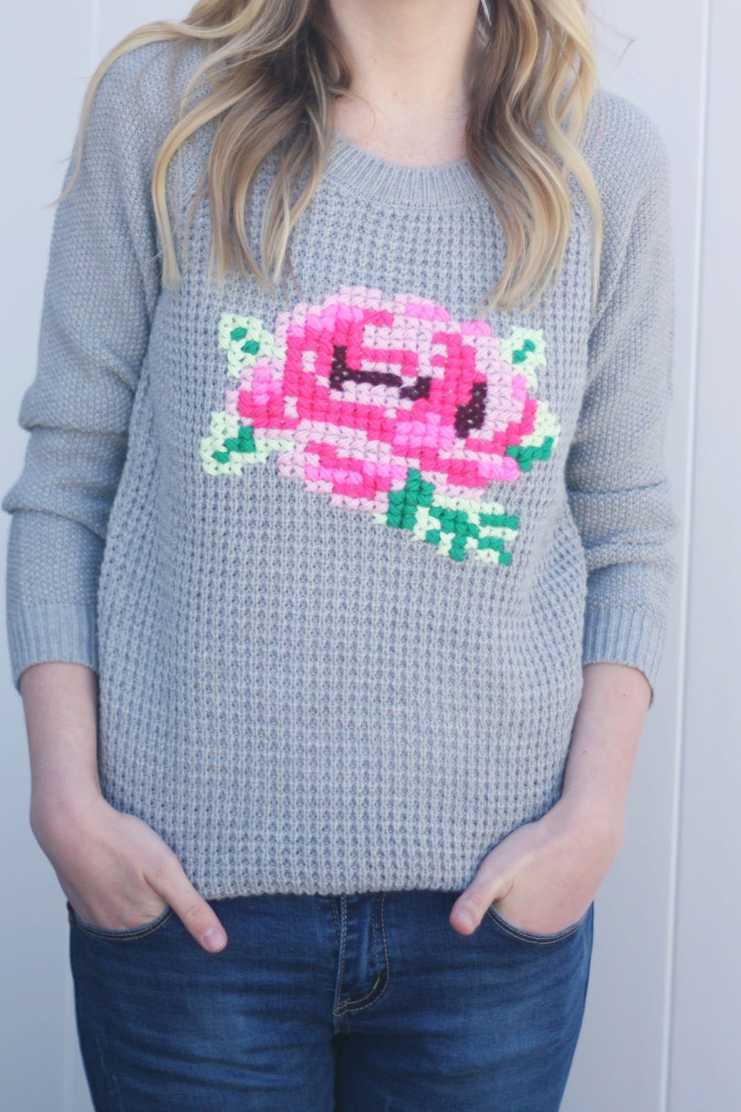 Easy DIY Cross Stitch Sweater Tutorial + a tutorial featured by Top US Craft Blog + The Pretty Life Girls