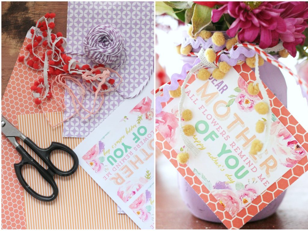 Making tags for DIY Easy Mothers Day Vases