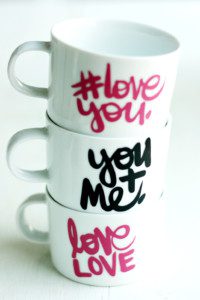DIY I Love You Mugs Tutorial featured by top US craft blog, The Pretty life Girls