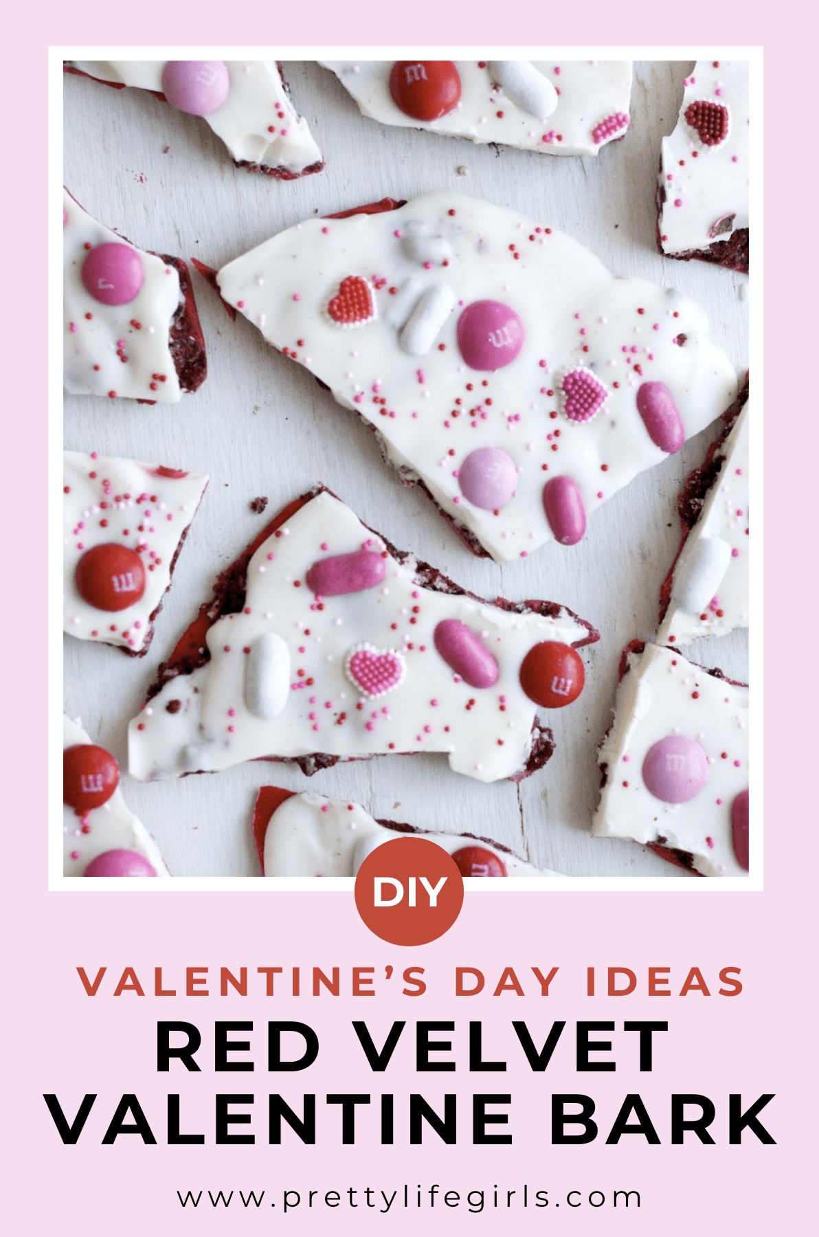 DIY Valentine's Day Ideas Red Velvet Valentine Bark from the Pretty Life Girls