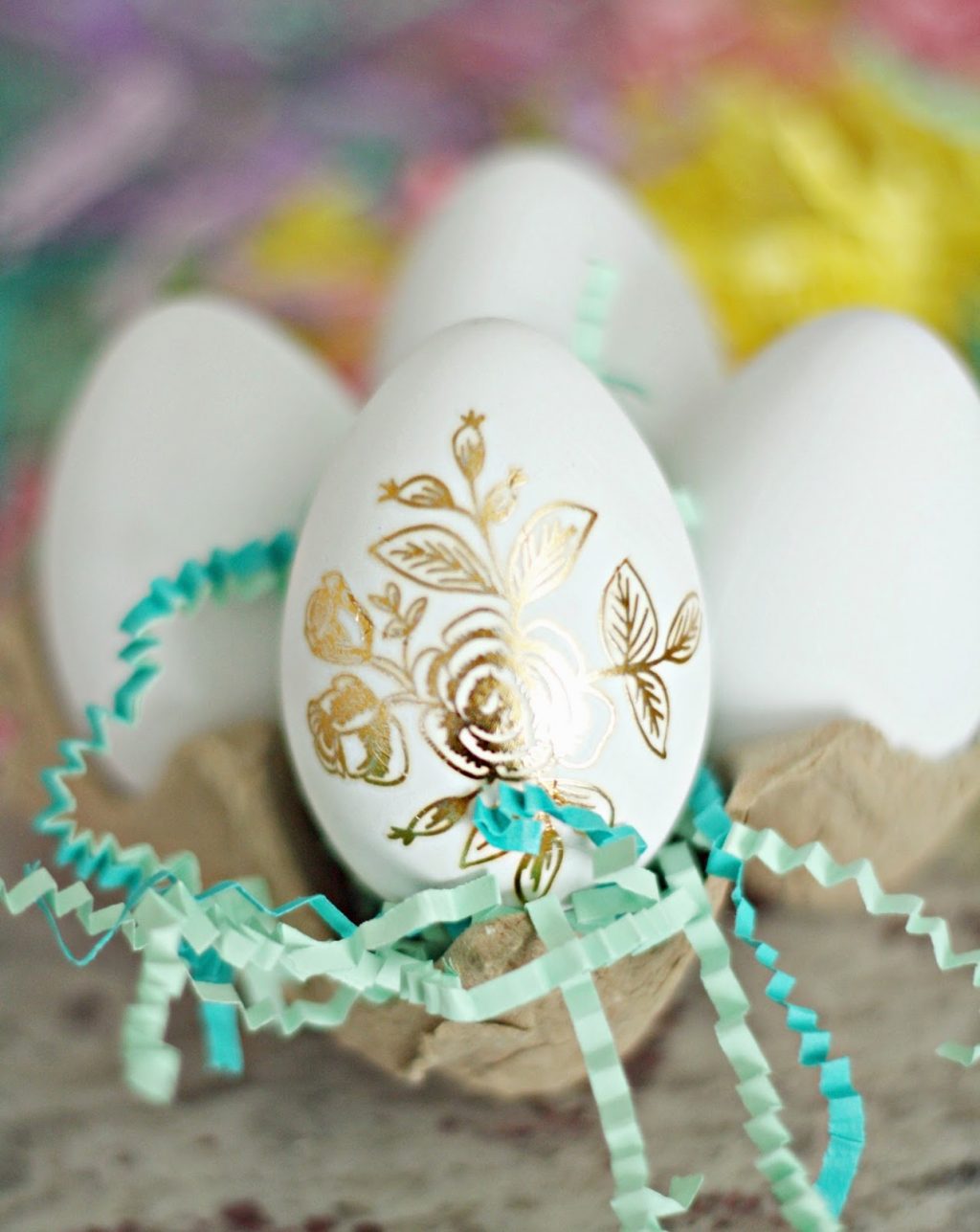 DIY Gold Foil Easter Eggs + a tutorial featured by Top US Craft Blog + The Pretty Life Girls