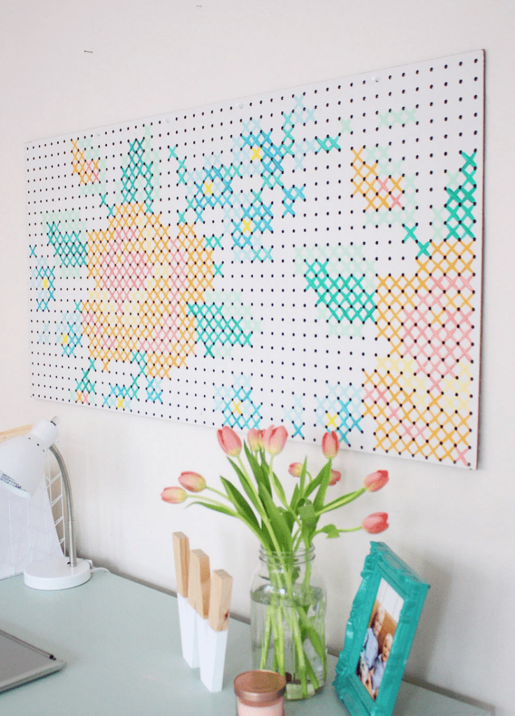 10 Spring Projects You Need to Make + featured by Top US Craft Blog + The Pretty Life Girls: DIY Painted Cross Stitch Art