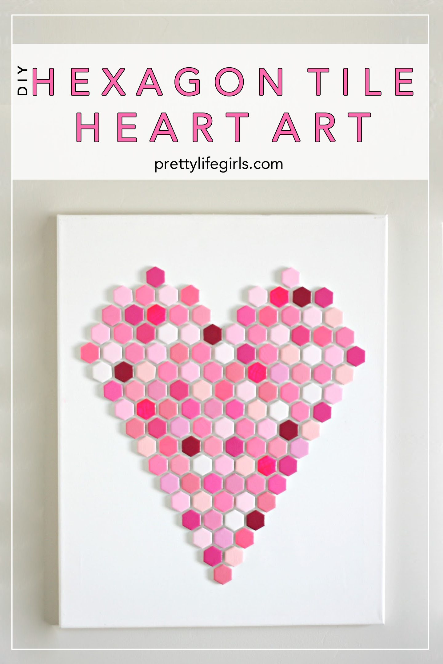15 Lovely Handmade Valentine Gifts + featured by Top US Craft Blog + The Pretty Life Girls: + DIY Hexagon Tile Heart Art