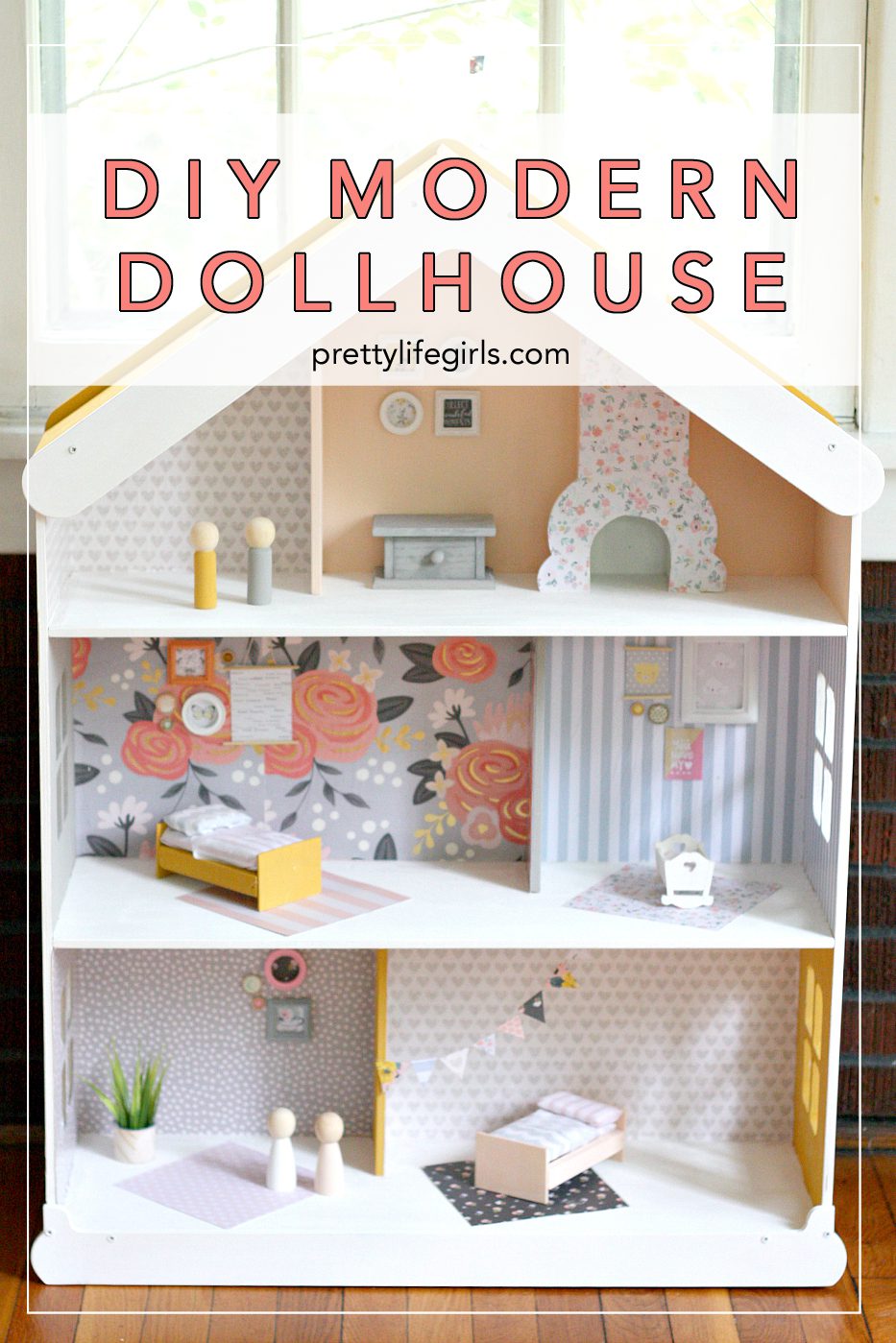 DIY Modern Dollhouse Tutorial featured by top US craft blog, The Pretty Life Girls