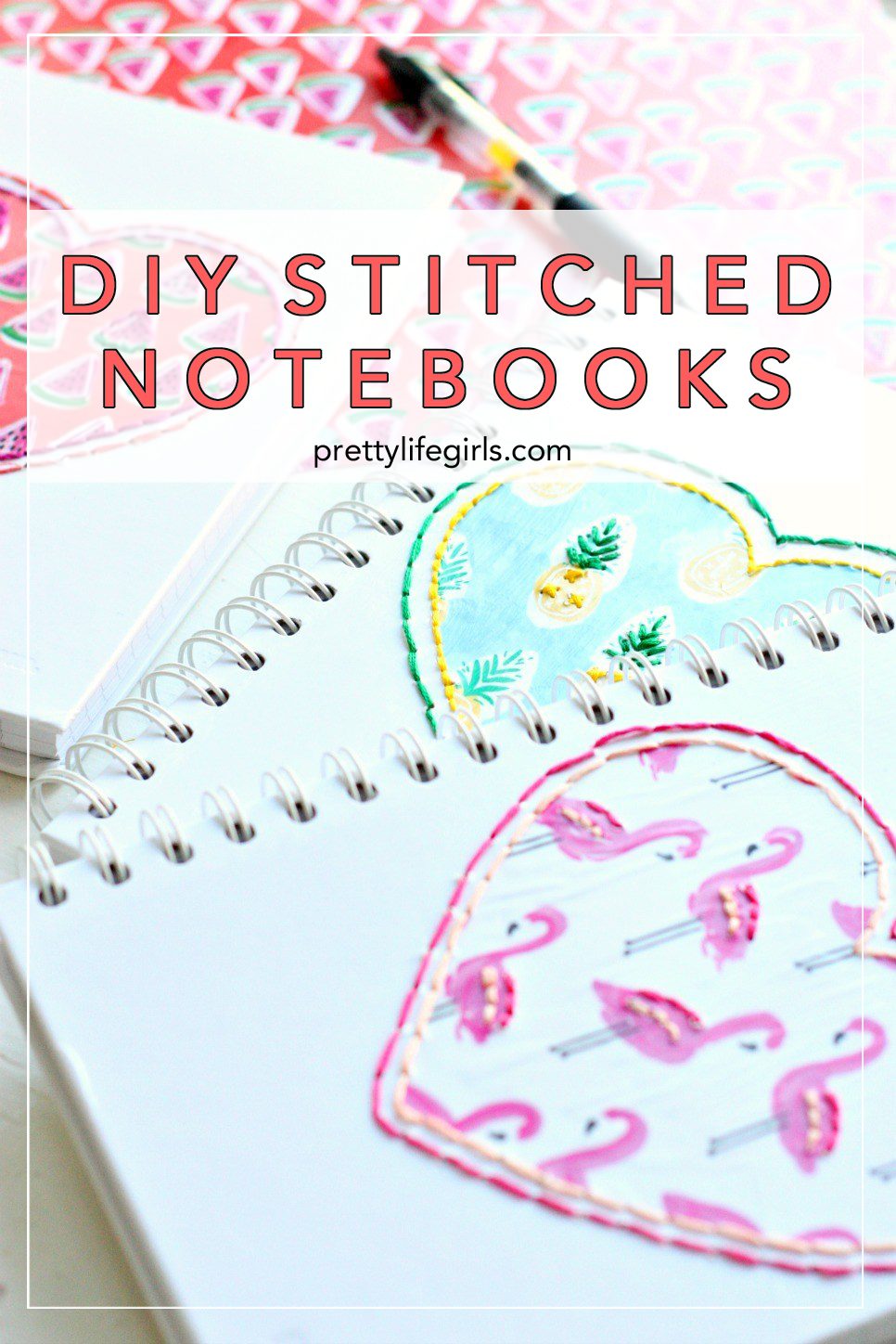 15 Lovely Handmade Valentine Gifts + featured by Top US Craft Blog + The Pretty Life Girls: + DIY Back-to-School Stitched Notebooks
