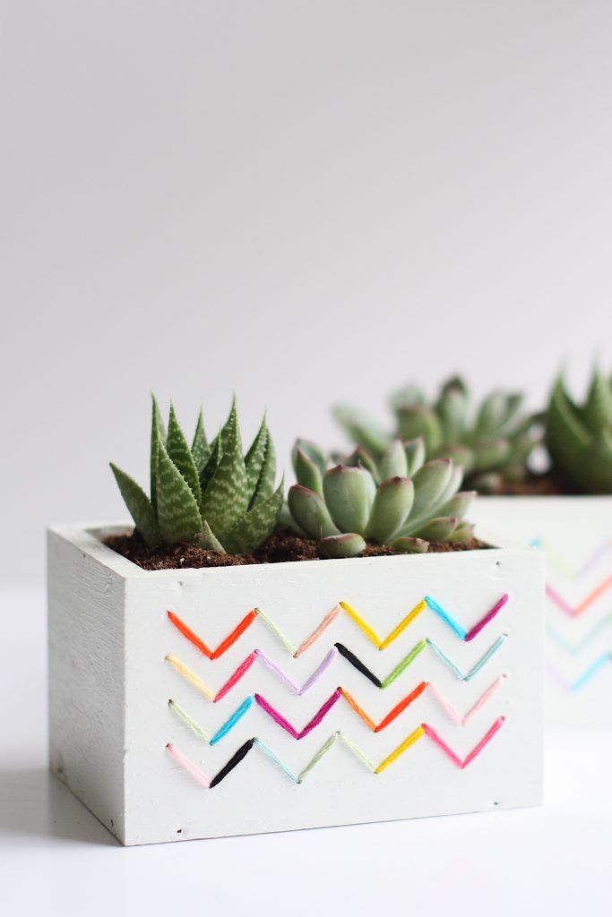 DIY Stitched Planters + a tutorial featured by Top US Craft Blog + The Pretty Life Girls