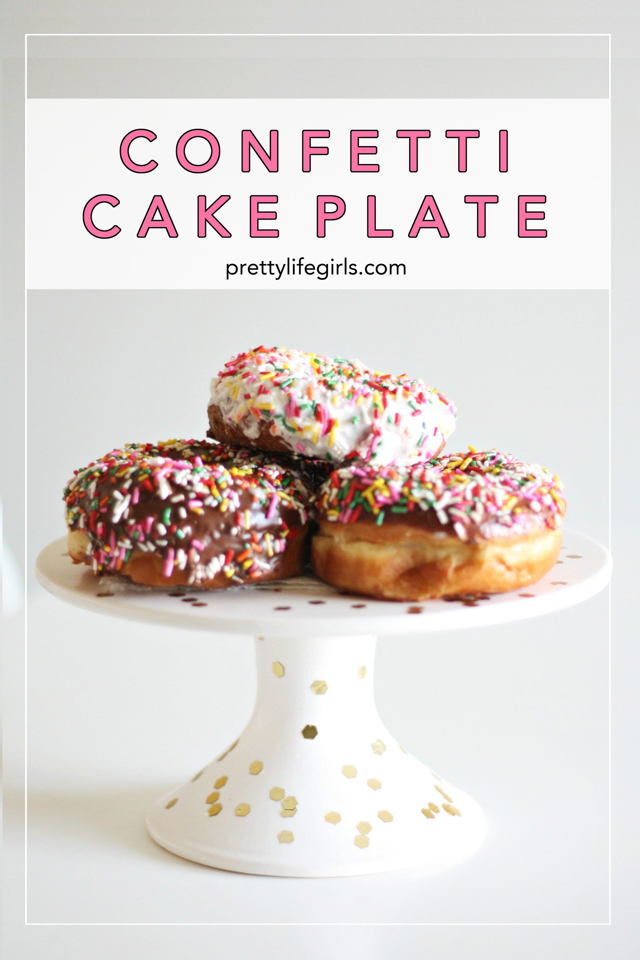 How to Make a DIY Confetti Cake Plate, a tutorial featured by top US craft blog, The Pretty Life Girls