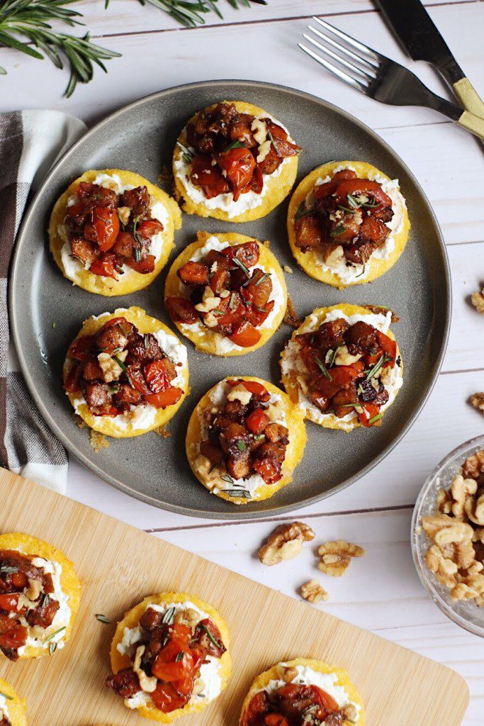 Baked Polenta Bites with Butternut Squash Bruschetta Recipe | The ...