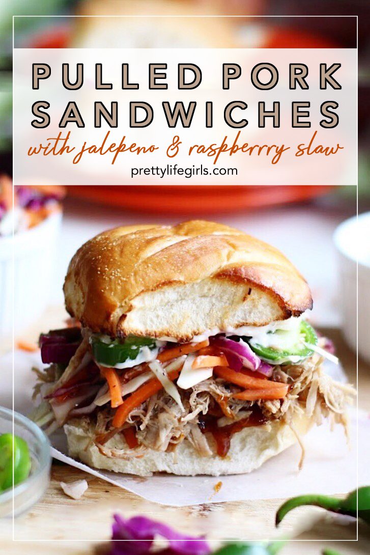Pulled Pork Sandwiches with Jalapeño and Raspberry Slaw | The Pretty ...