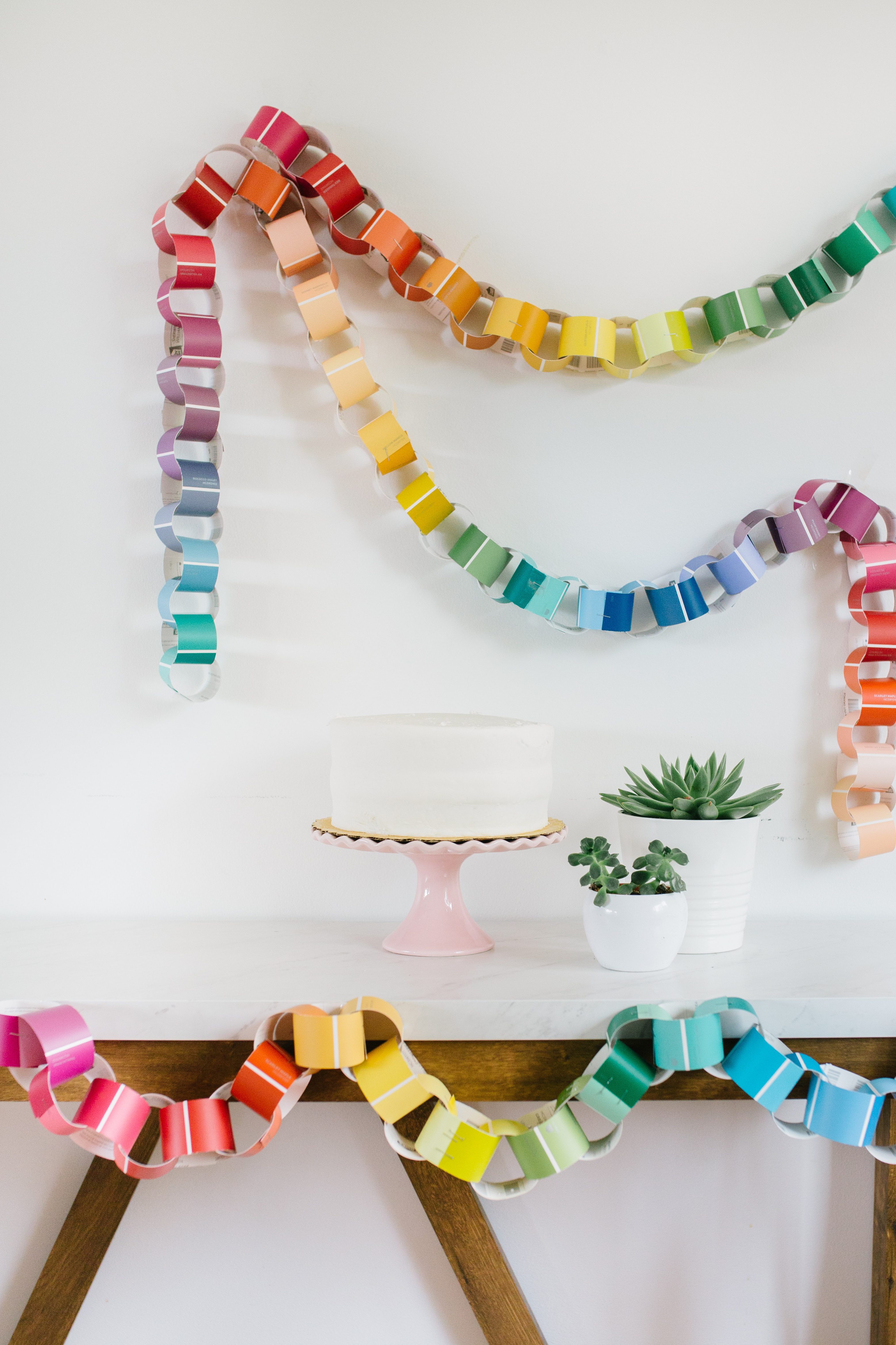 How to make a DIY Paint Chip Paper Chain Garland