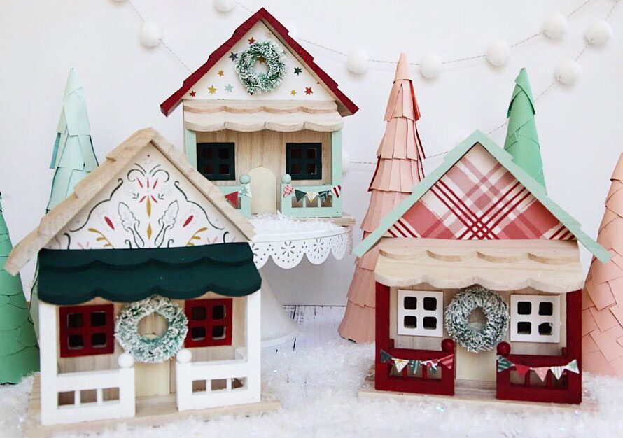 How to Make a DIY Christmas Village with Modge Podge + a tutorial featured by Top US Craft Blog + The Pretty Life Girls