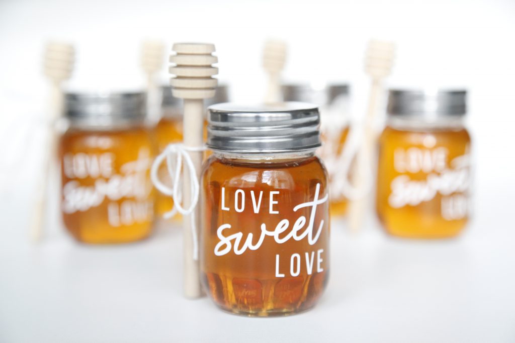small jars of honey for baby shower