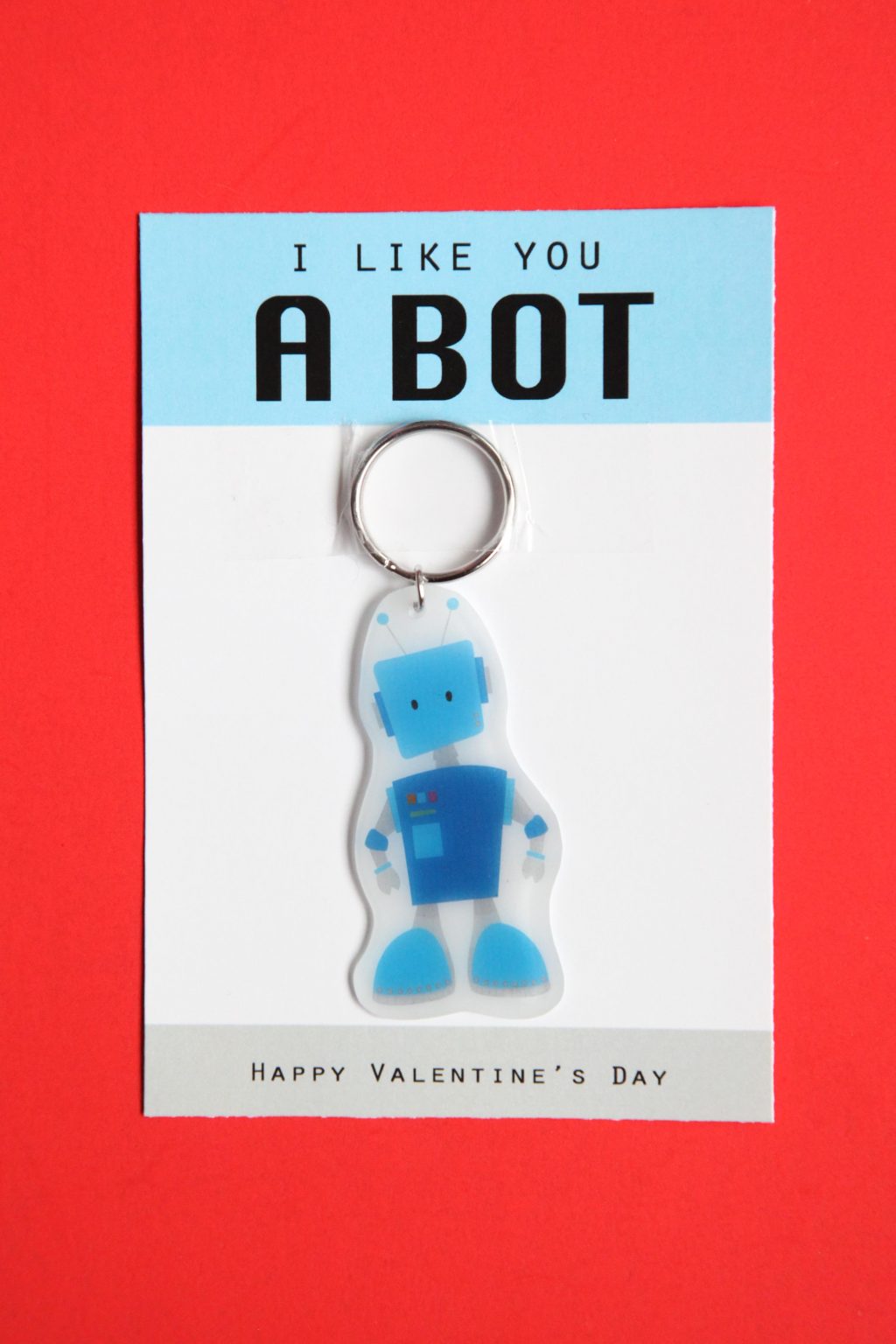 DIY Shrink Plastic Robot Keychain Valentine with Free Printable