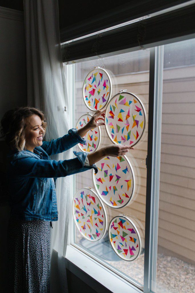 How to Make a DIY Stained Glass Suncatcher with Cellophane | The Pretty