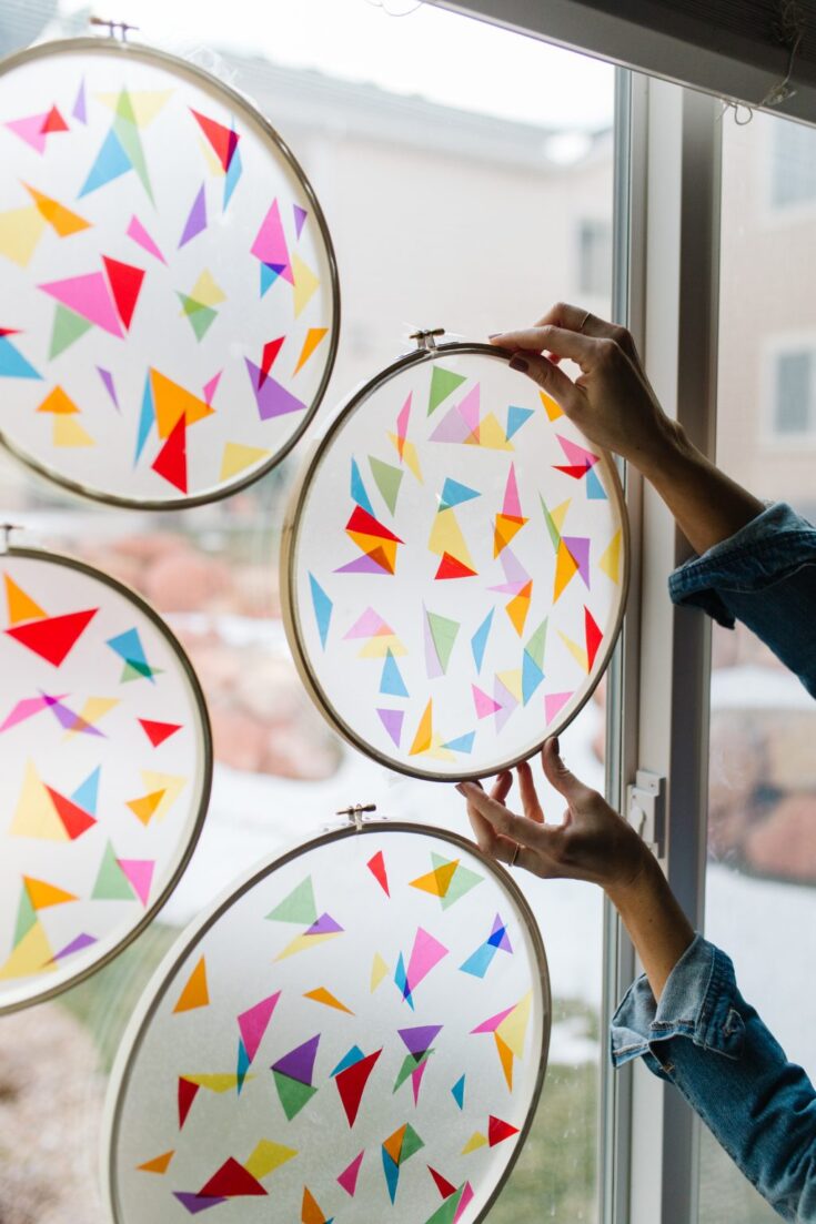 How to Make a DIY Stained Glass Suncatcher with Cellophane