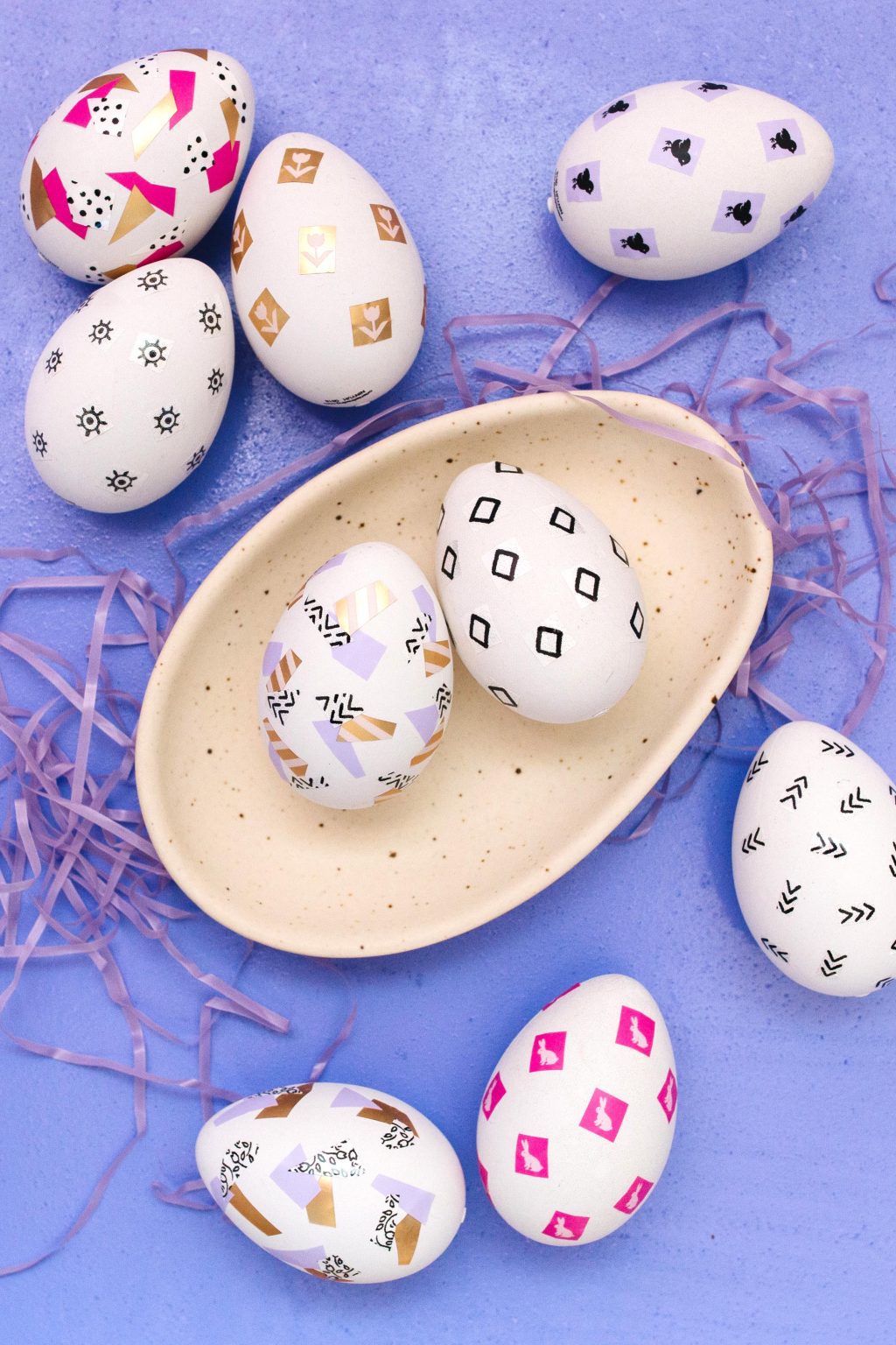 3 Creative Ways for Decorating Easter Eggs with Personalized Tape + a tutorial featured by Top US Craft Blog + The Pretty Life Girls 