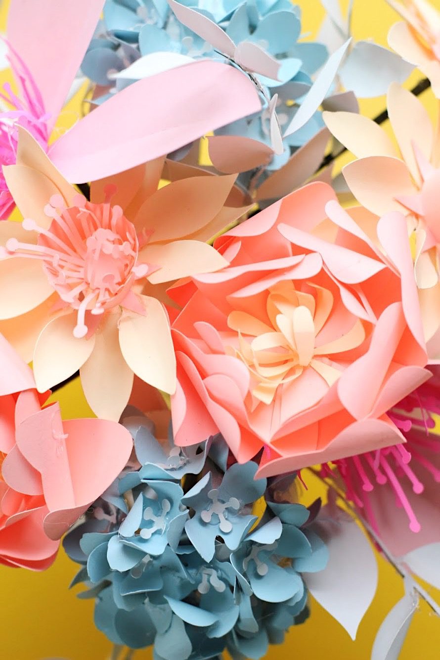 IY Paper Flower Bouquet for Spring + a tutorial featured by Top US Craft Blog + The Pretty Life Girls