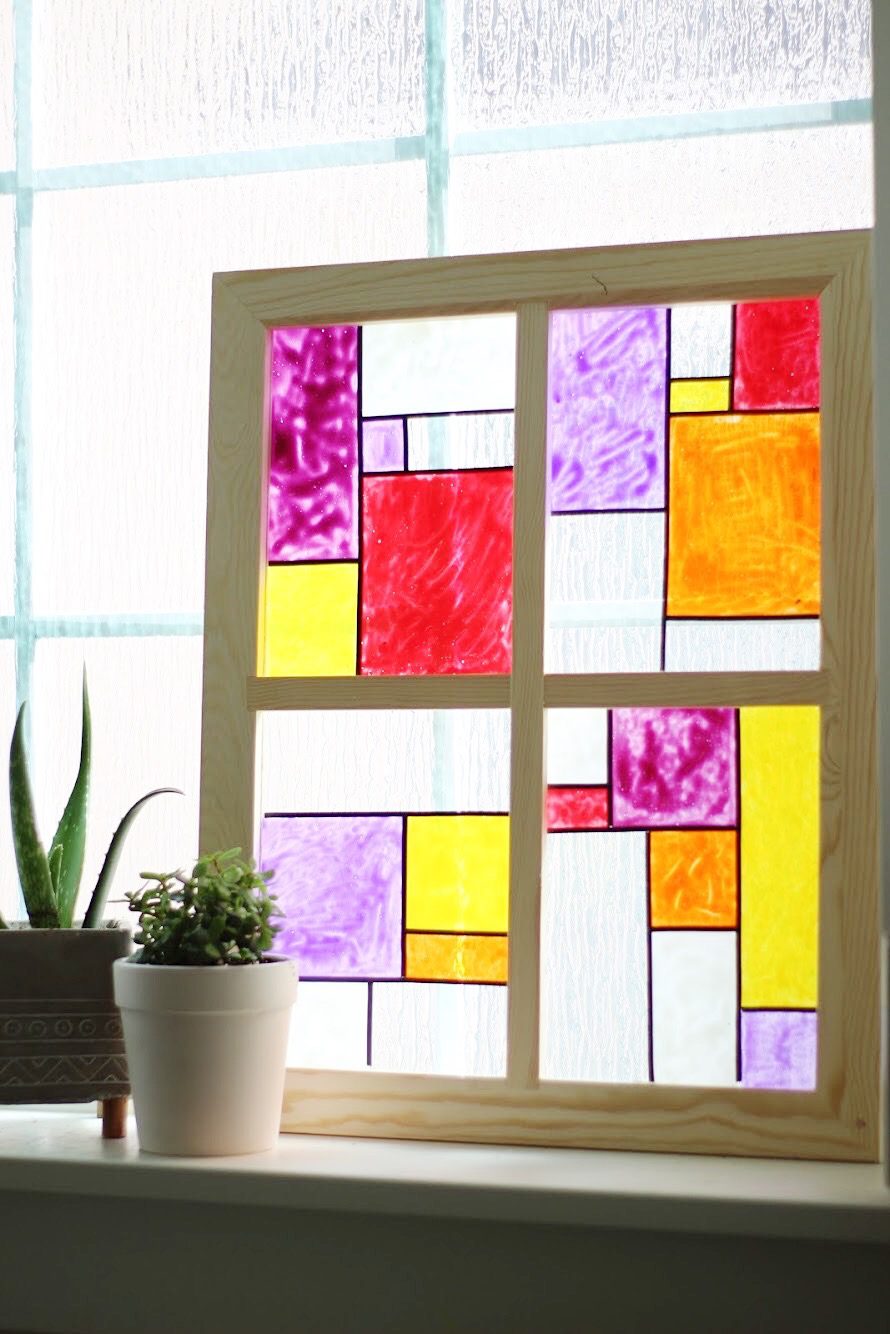 How to Make a Faux Stained Glass Window + a tutorial featured by Top US Craft Blog + The Pretty Life Girls