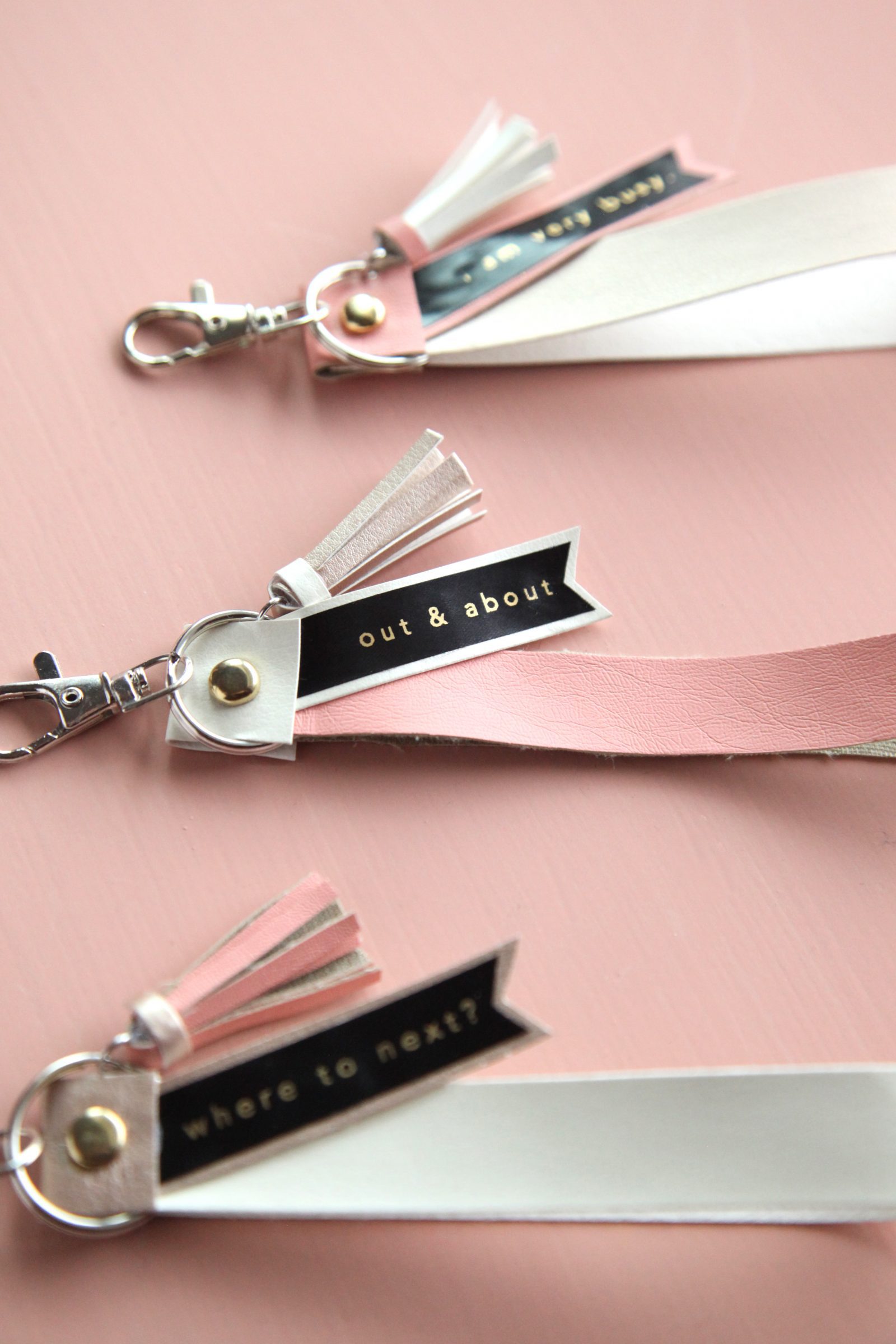 How to Make DIY Ribbon Keychains You Can Personalize + a tutorial featured by Top US Craft Blog + The Pretty Life Girls