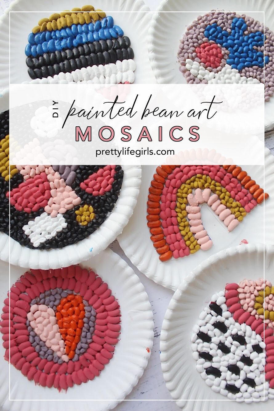 Easy Quarantine Crafts Bean Mosaic Art For Kids The Pretty Life Girls