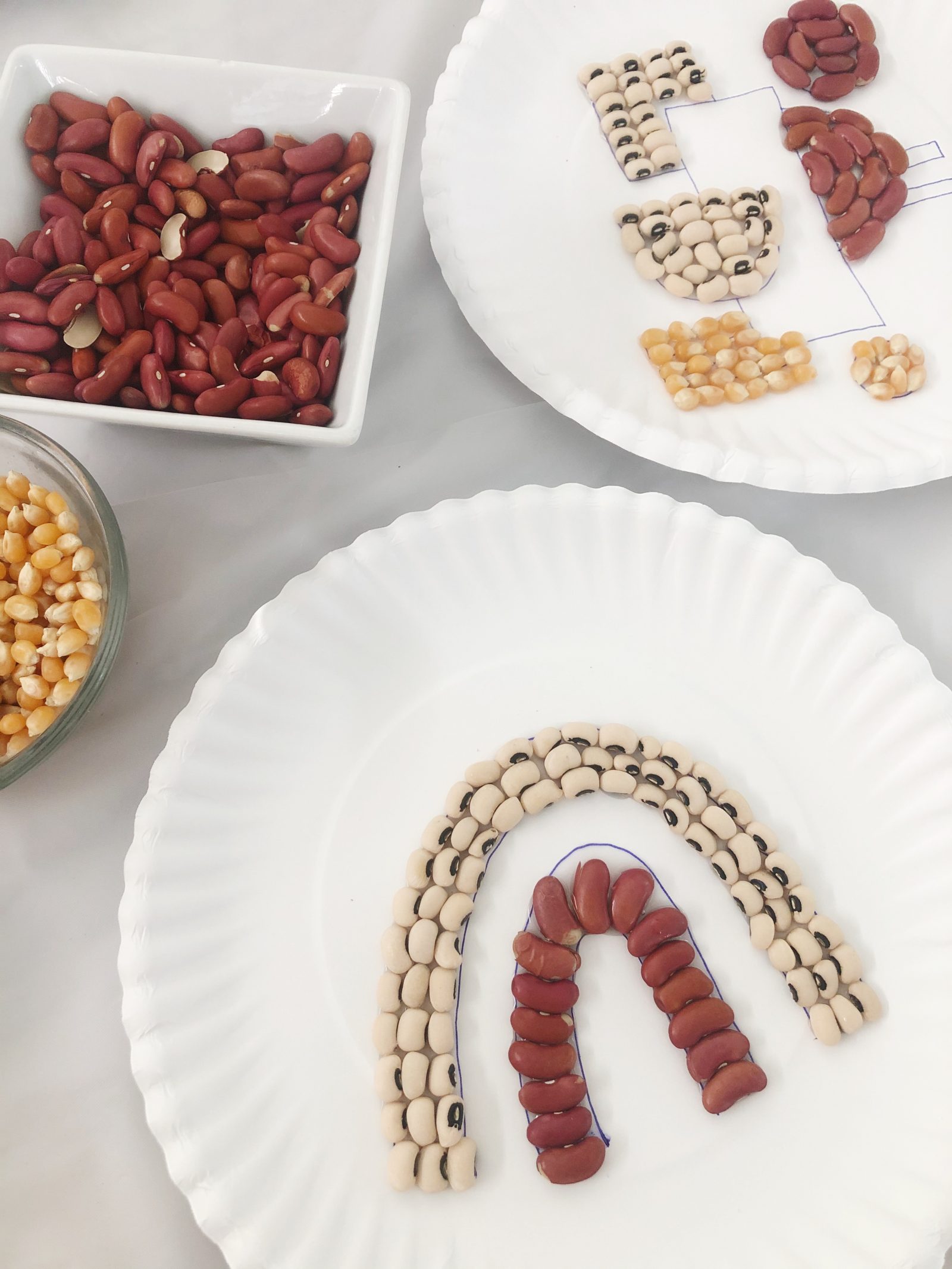 Easy Quarantine Crafts: Bean Mosaic Art for Kids + a tutorial featured by Top US Craft Blog + The Pretty Life Girls