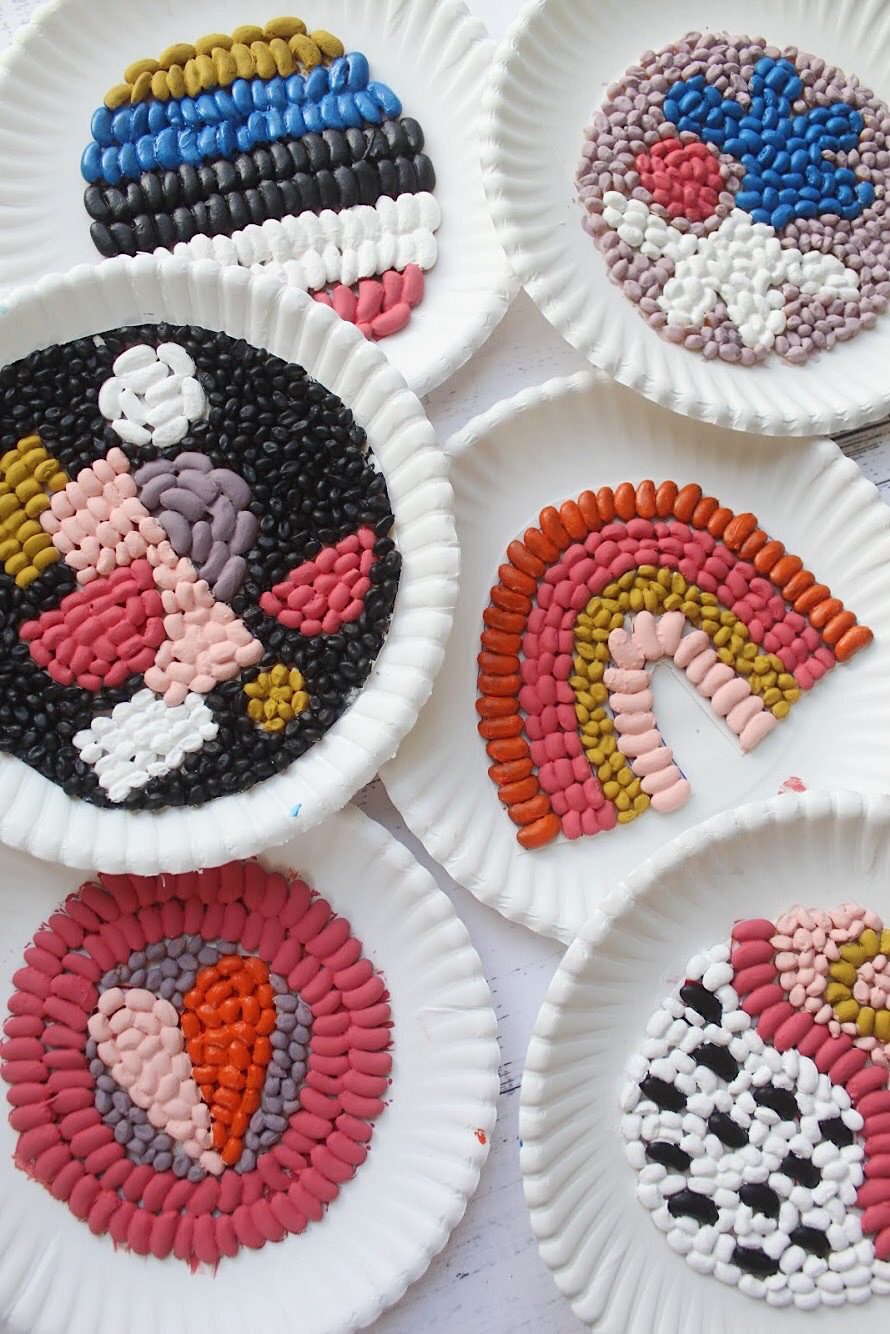 Kids Craft Idea: Bean Art Mosaics + a tutorial featured by Top US Craft Blog + The Pretty Life Girls