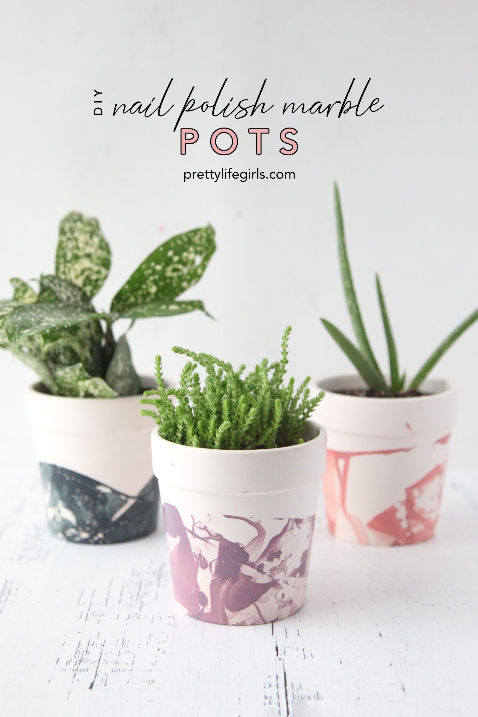 Make It Yourself: DIY Nail Polish Marble Pots + a tutorial featured by Top US Craft Blog + The Pretty Life Girls