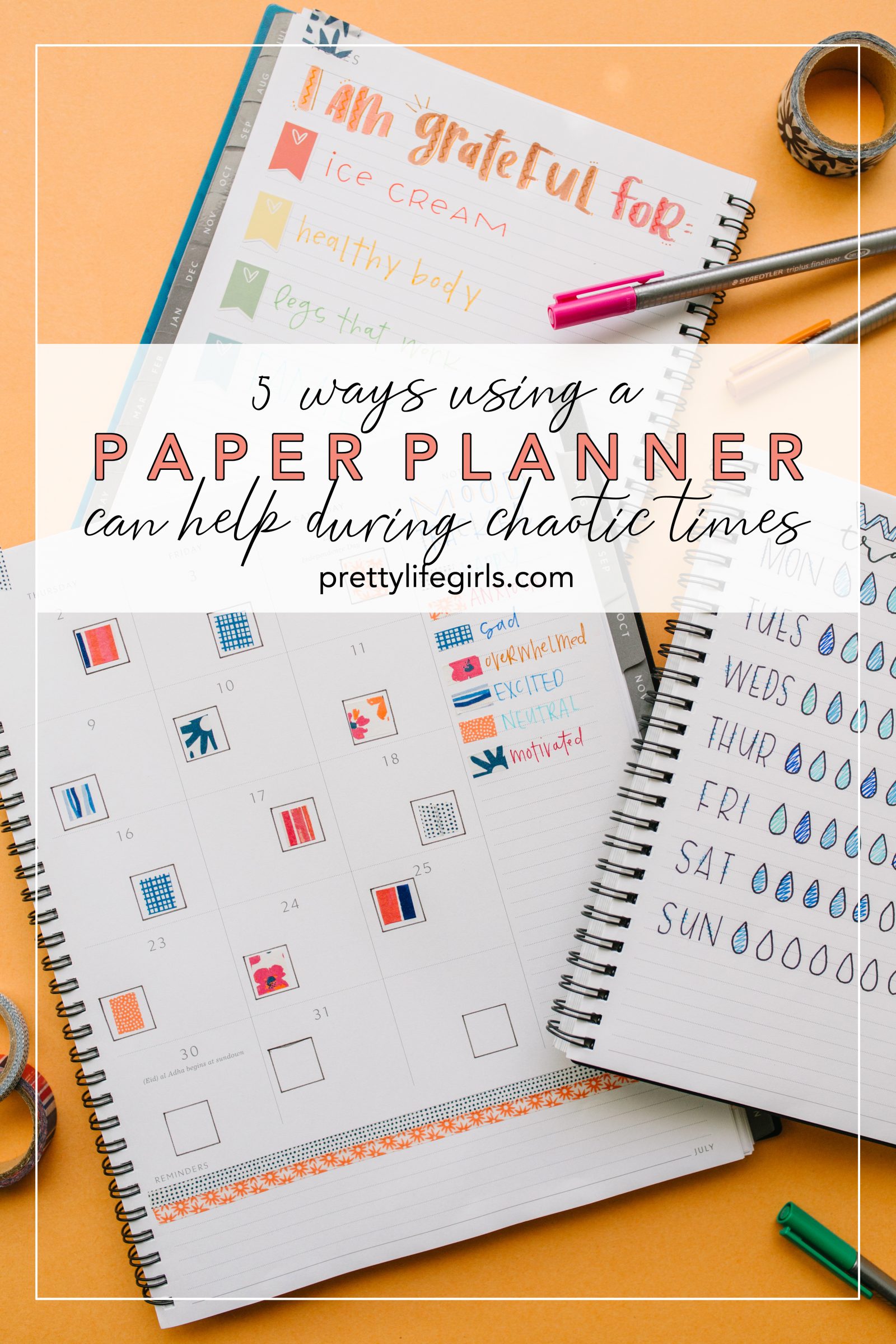 Journaling for Beginners: How to Use a Paper Planner During Stressful Times + a tutorial featured by Top US Craft Blog + The Pretty Life Girls