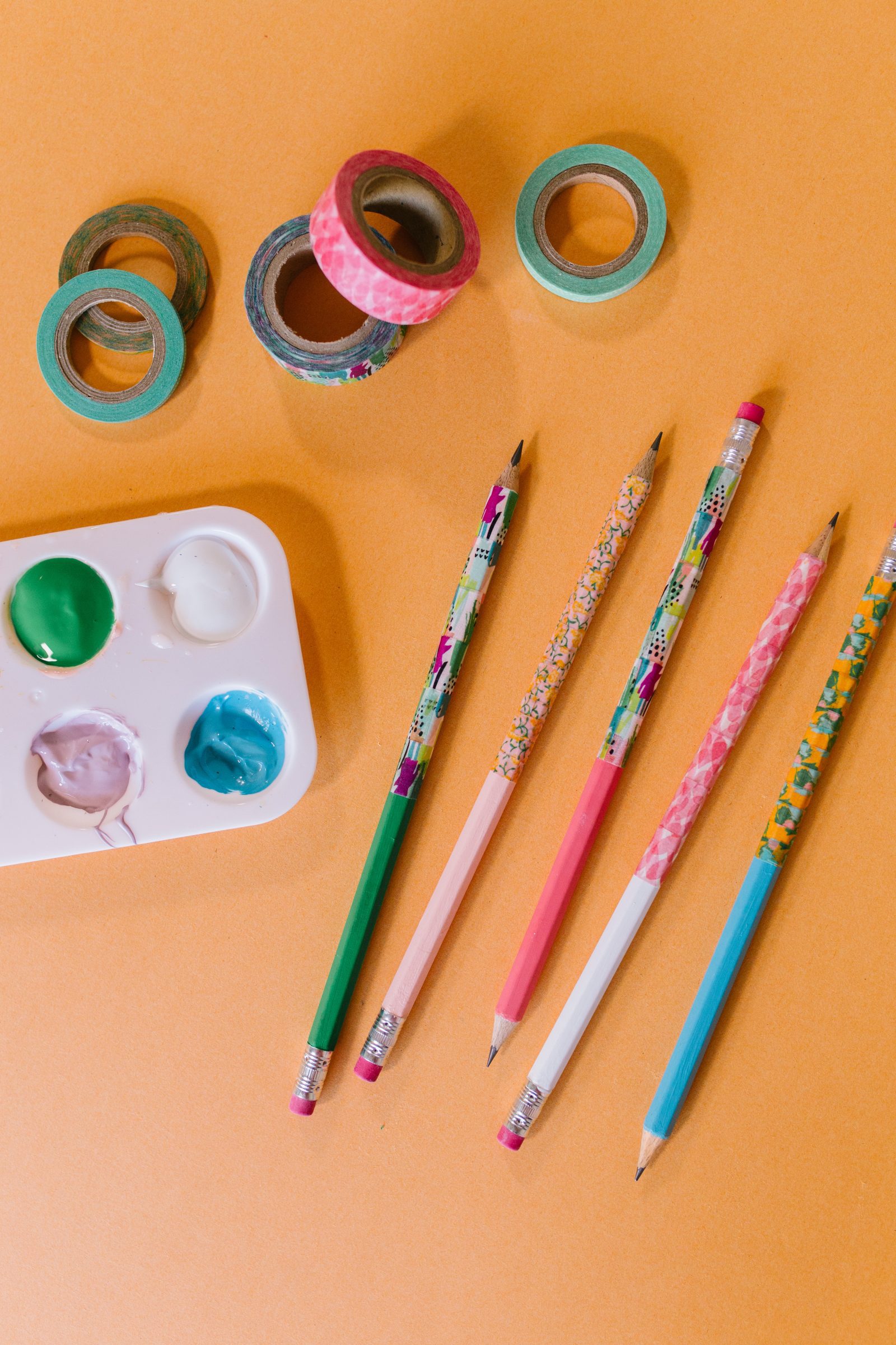 Back to School Crafts: How to Make Embellished Pencils 3 Ways + a tutorial featured by Top US Craft Blog + The Pretty Life Girls + Color Blocked Washi Embellished Pencils