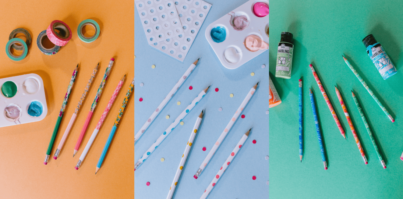 Back to School Crafts: How to Make Embellished Pencils 3 Ways + a tutorial featured by Top US Craft Blog + The Pretty Life Girls + DIY Polka Dot Embellished Pencils