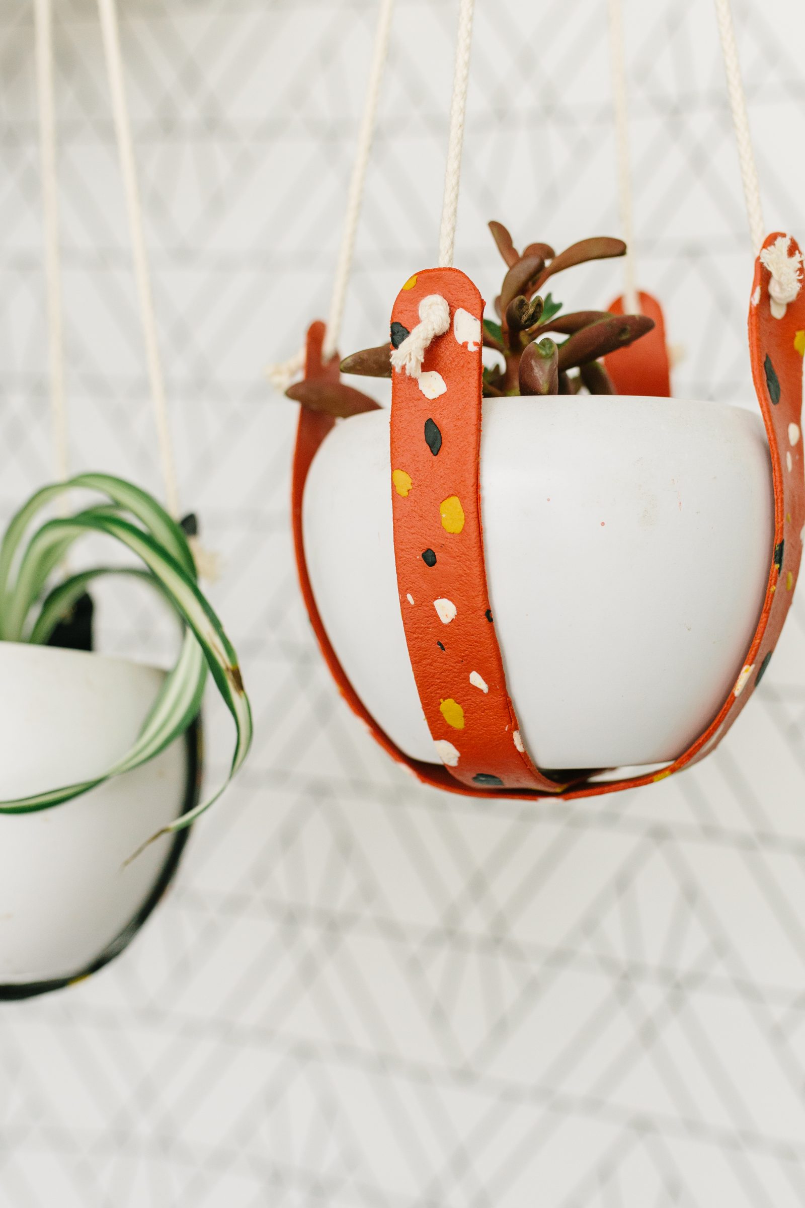 DIY Faux Leather Terrazzo Planter Tutorial + a tutorial featured by Top US Craft Blog + The Pretty Life Girls