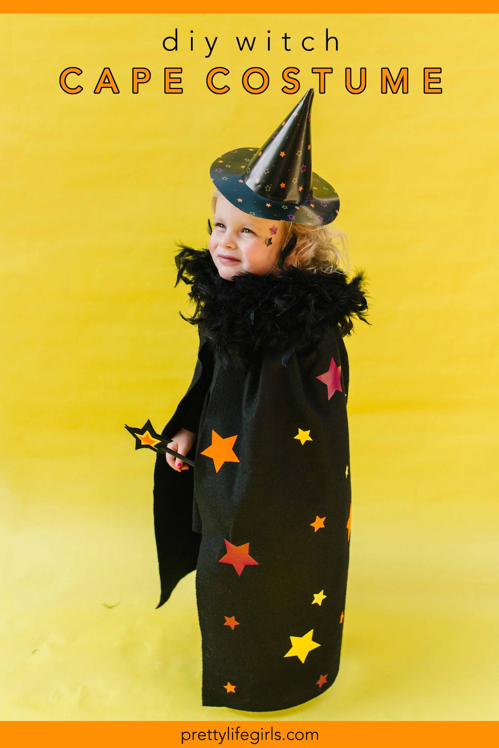 DIY Halloween Costumes: Witch Cape Costume for Kids + a tutorial featured by Top US Craft Blog + The Pretty Life Girls