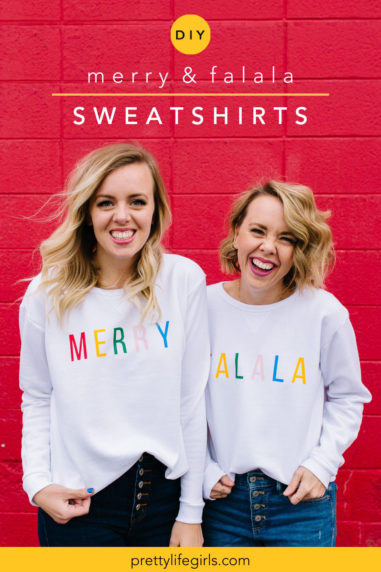 DIY Christmas Sweatshirt with HTV + a tutorial featured by Top US Craft Blog + The Pretty Life Girls