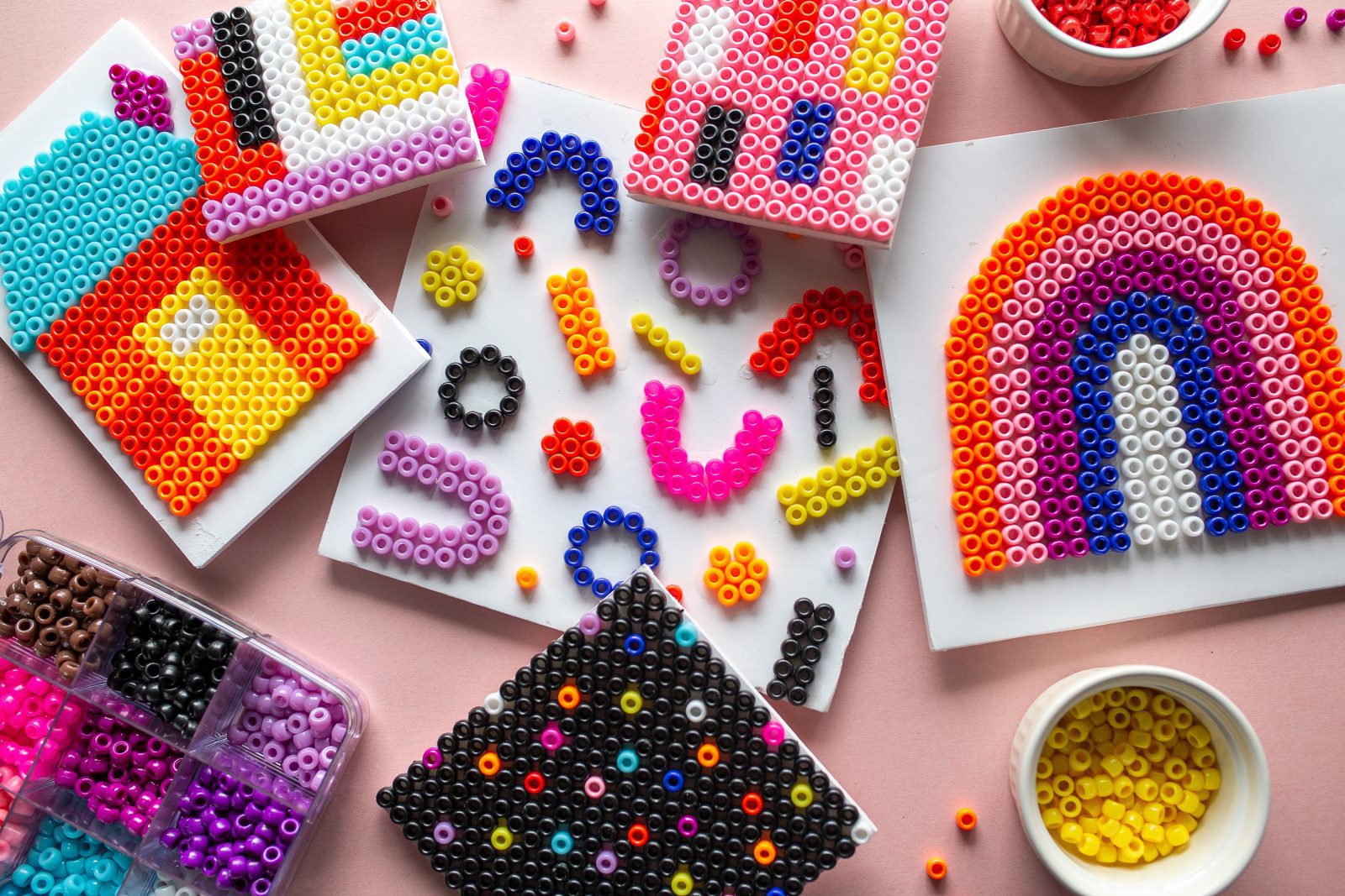 Kids Craft: How to Make a Bead Mosaic + a tutorial featured by Top US Craft Blog + The Pretty Life Girls