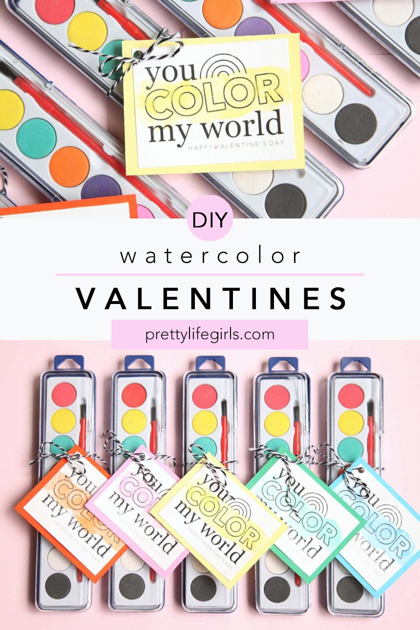 DIY Watercolor Valentines + a tutorial featured by Top US Craft Blog + The Pretty Life Girls