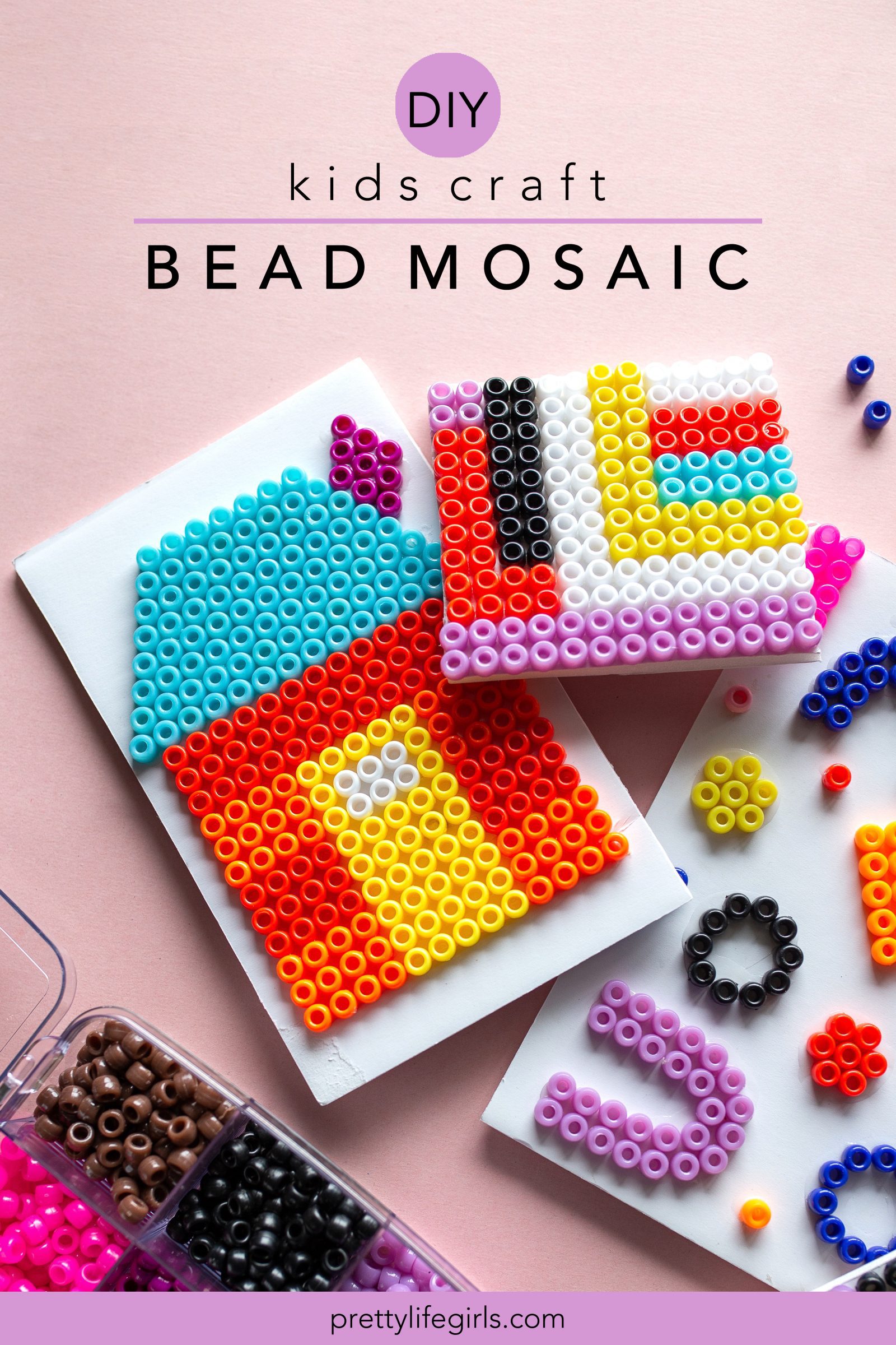 Kids Craft: How to Make a Bead Mosaic + a tutorial featured by Top US Craft Blog + The Pretty Life Girls