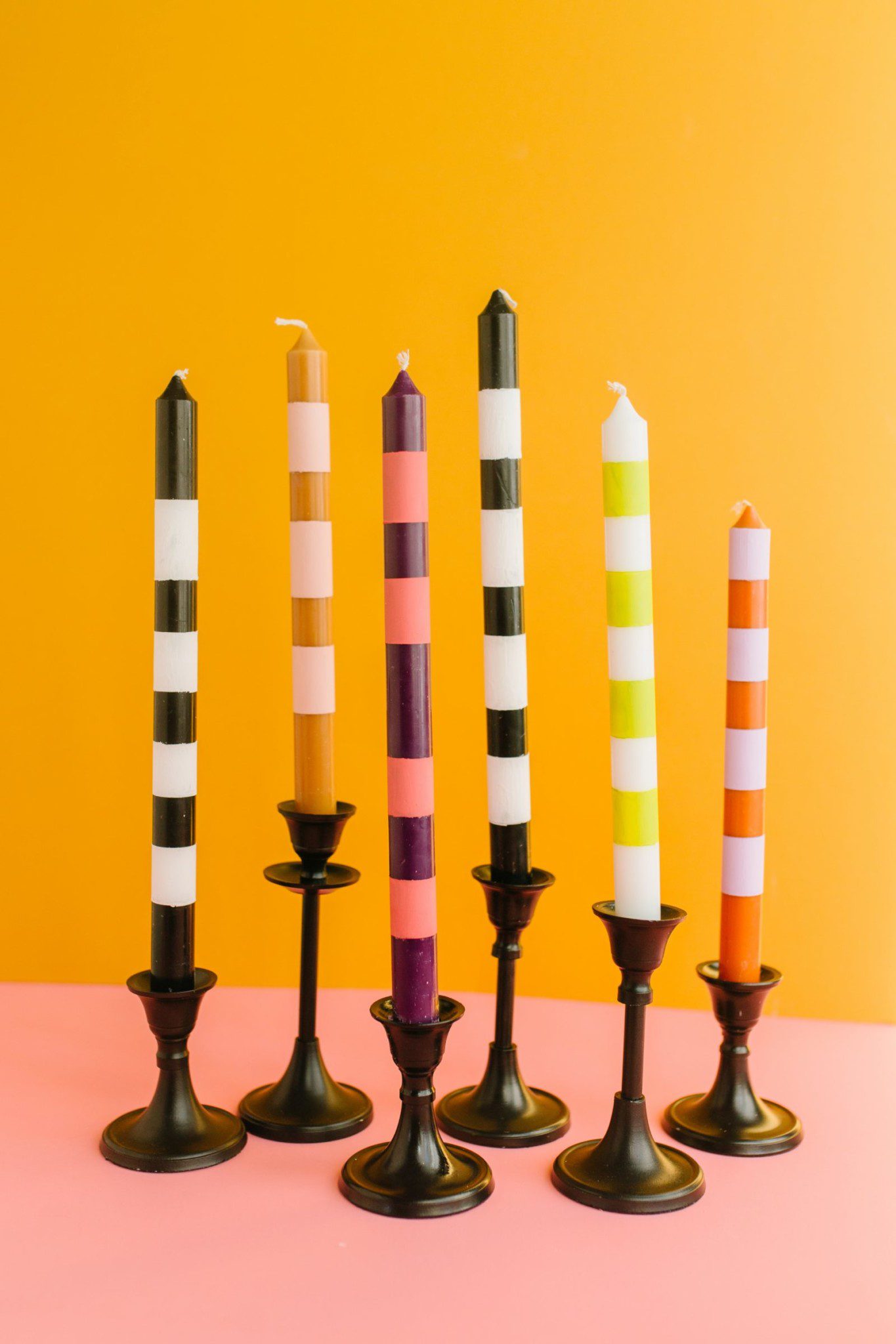 DIY Striped Taper Candles The Pretty Life Girls