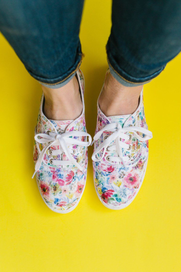 DIY Floral Iron On Sneakers | The Pretty Life Girls