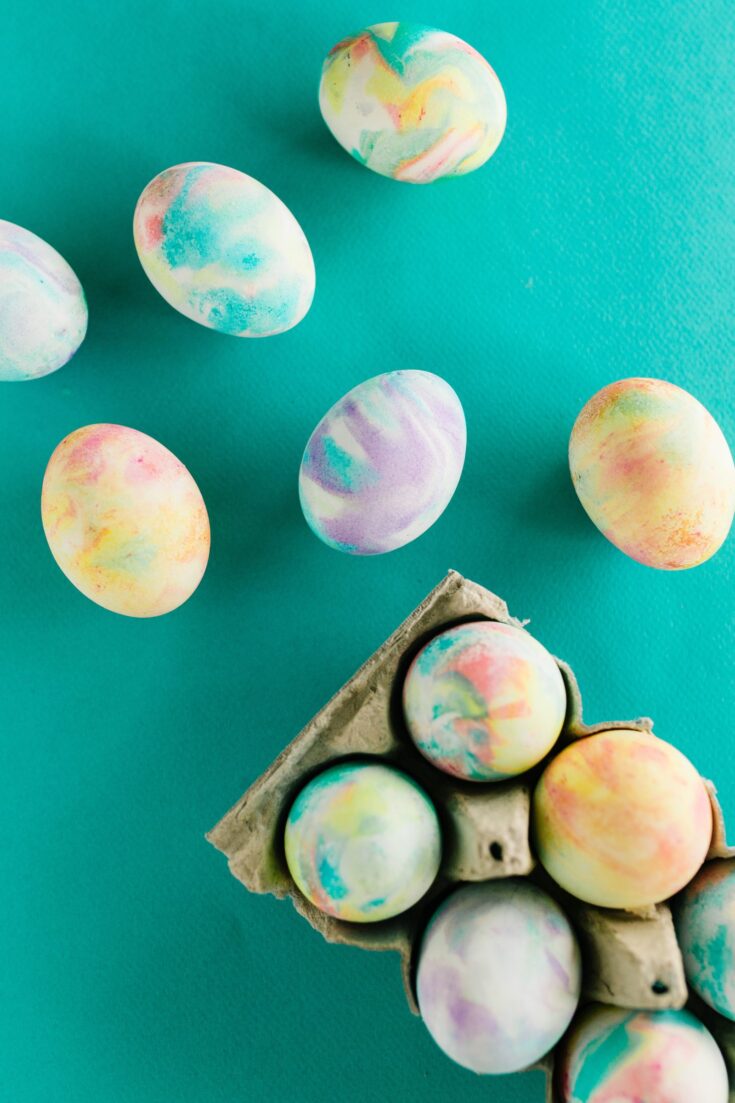 How to Make Tie Dye Easter Eggs with Shaving Cream