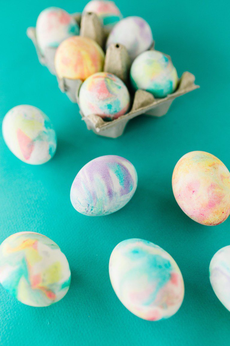 How to Make Tie Dye Easter Eggs with Shaving Cream | The Pretty Life Girls