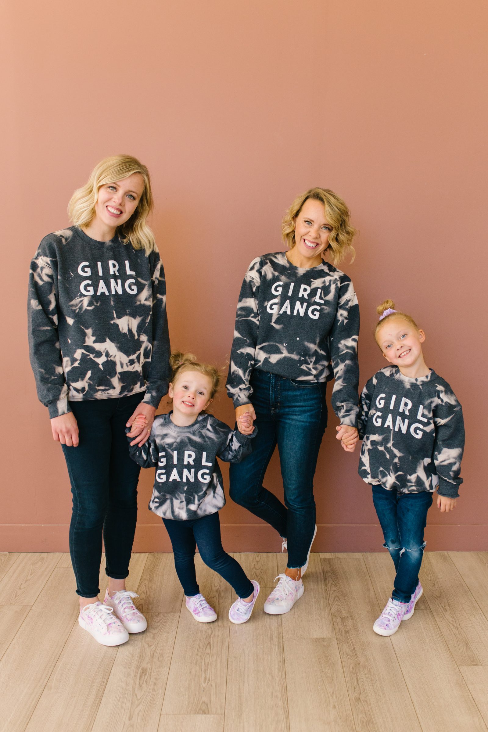 DIY Reverse Tie Dye Sweatshirts + a tutorial featured by Top US Craft Blog + The Pretty Life Girls