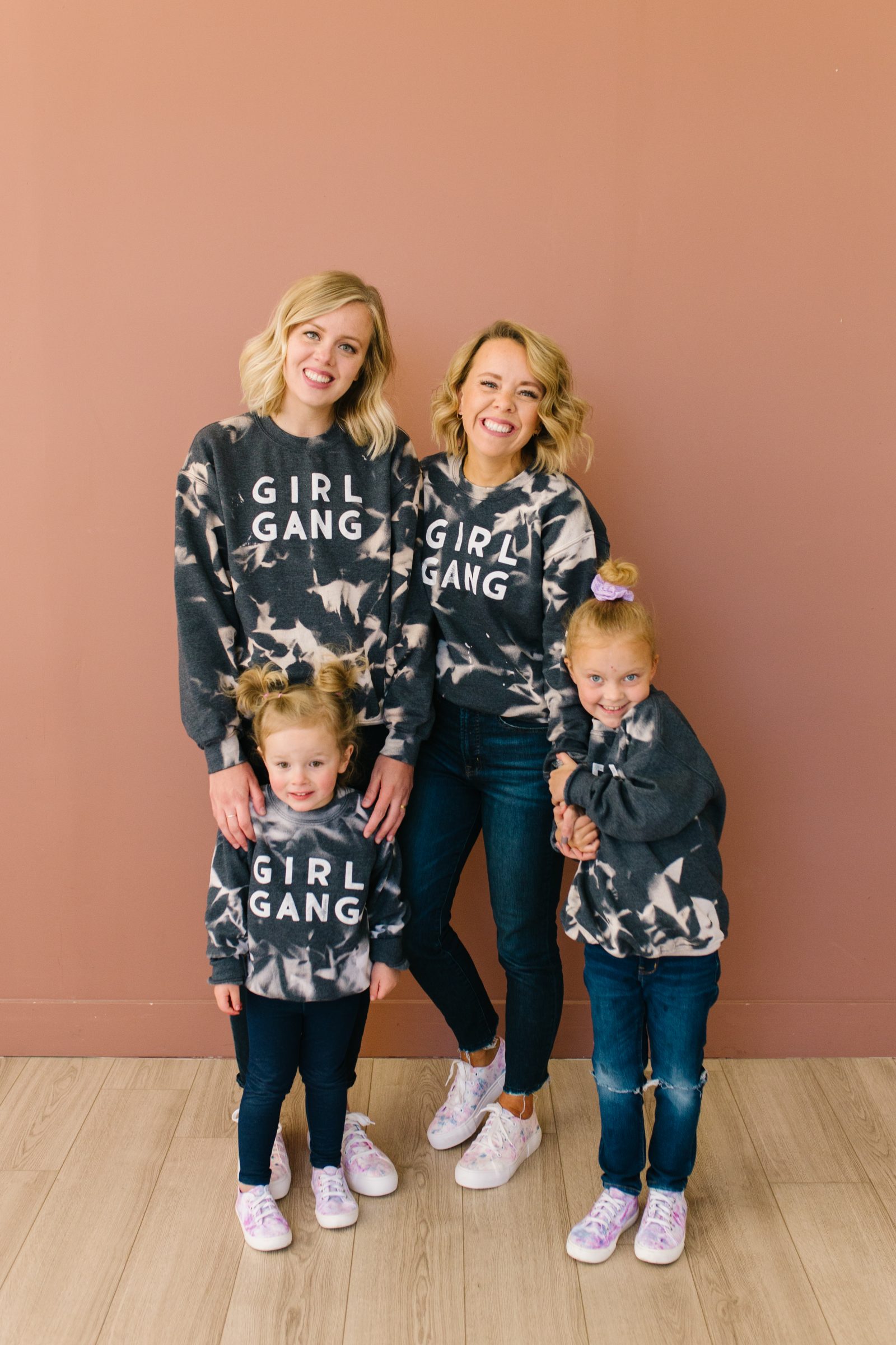 DIY Reverse Tie Dye Sweatshirts + a tutorial featured by Top US Craft Blog + The Pretty Life Girls