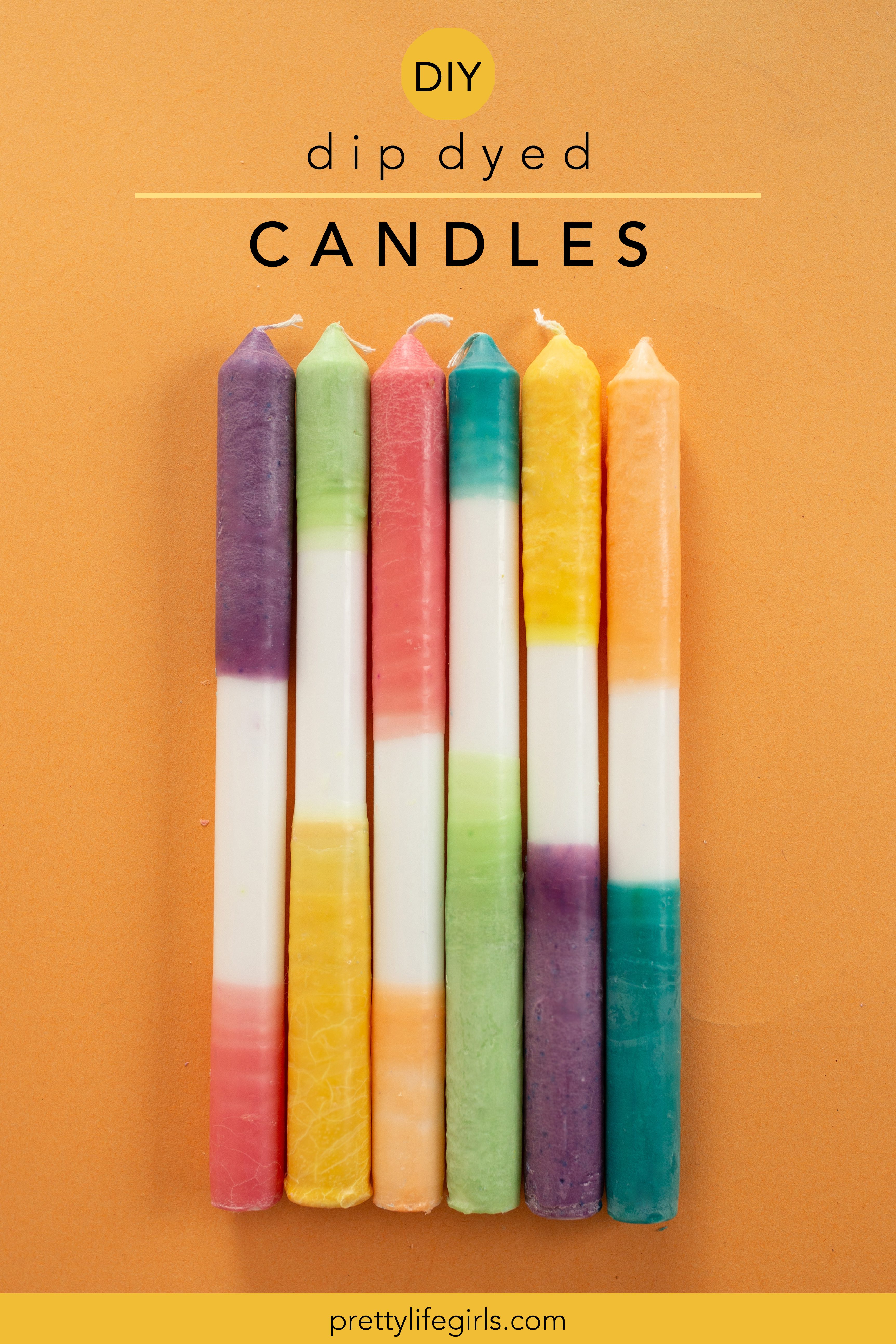 DIY Dip Dye Candles Tutorial + a tutorial featured by Top US Craft Blog + The Pretty Life Girls
