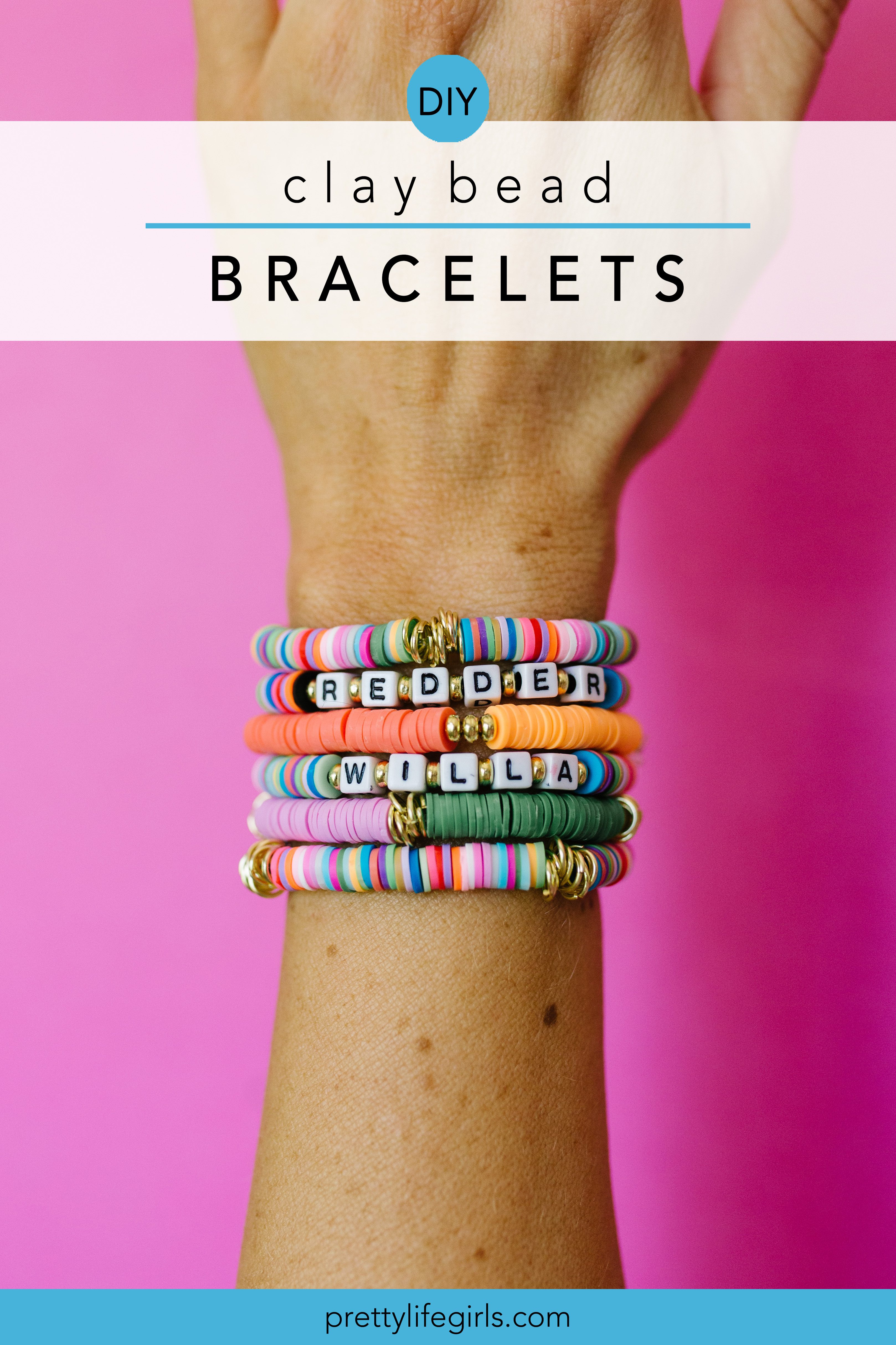 DIY Clay Bead Bracelets + a tutorial featured by Top US Craft Blog + The Pretty Life Girls