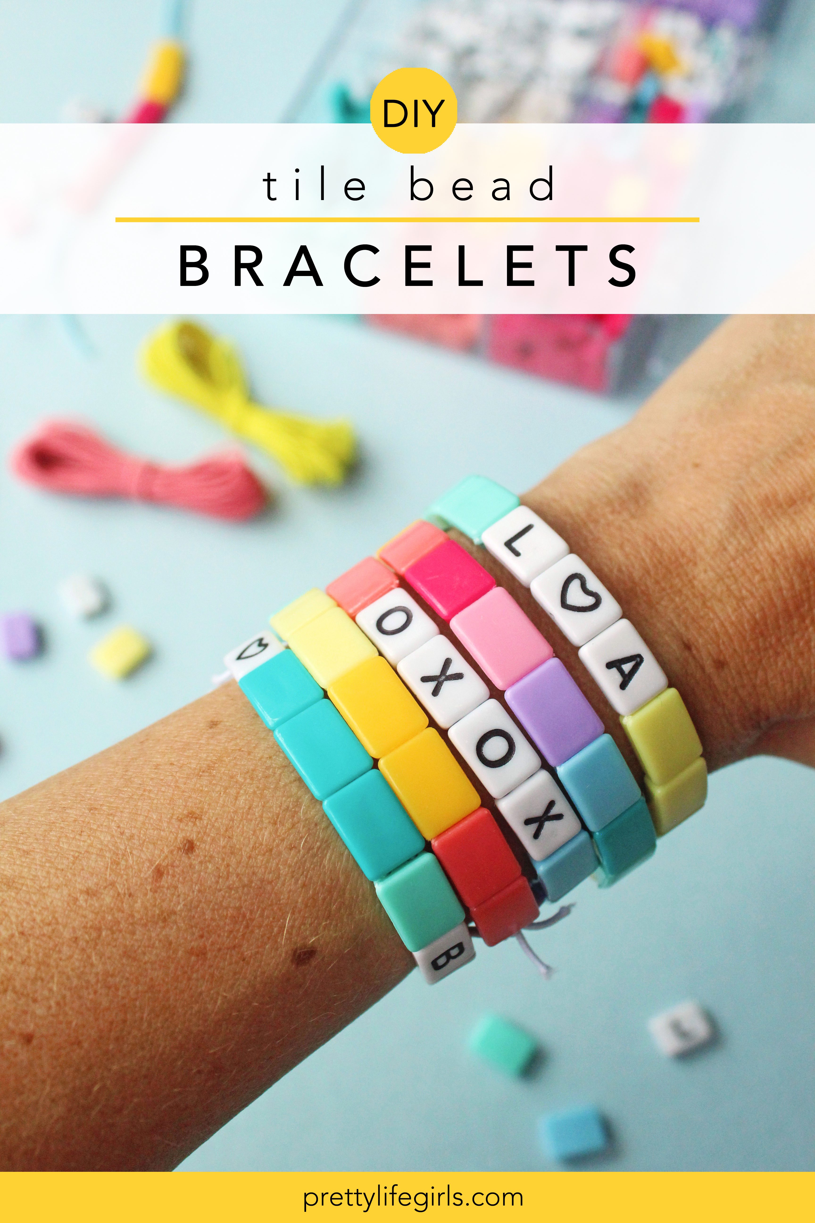 DIY Tile Bead Bracelets + a tutorial featured by Top US Craft Blog + The Pretty Life Girls