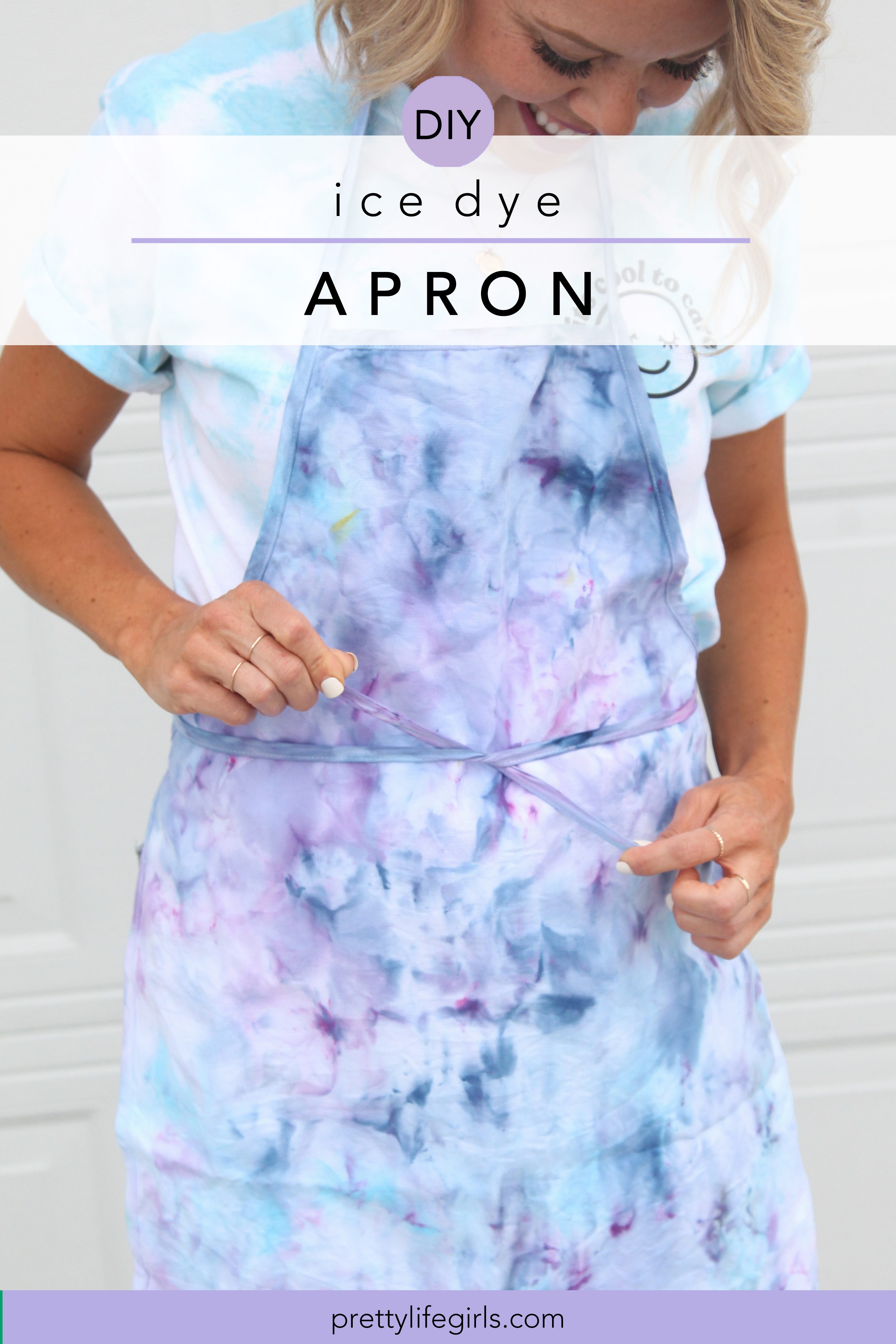 DIY Ice Dye Apron + a tutorial featured by Top US Craft Blog + The Pretty Life Girls