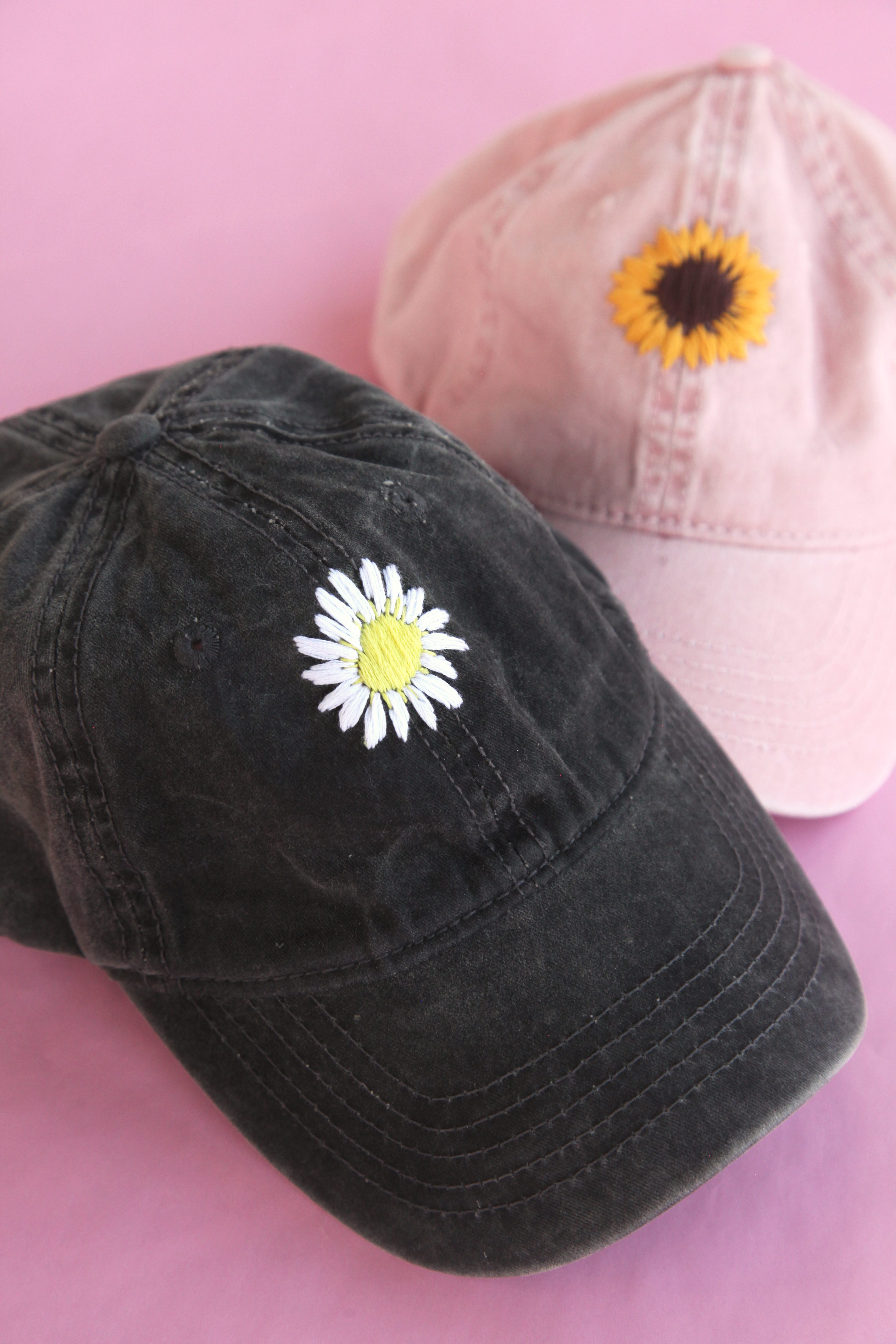 How to Embroider a Baseball Cap: a Step by Step Tutorial + a tutorial featured by Top US Craft Blog + The Pretty Life Girls